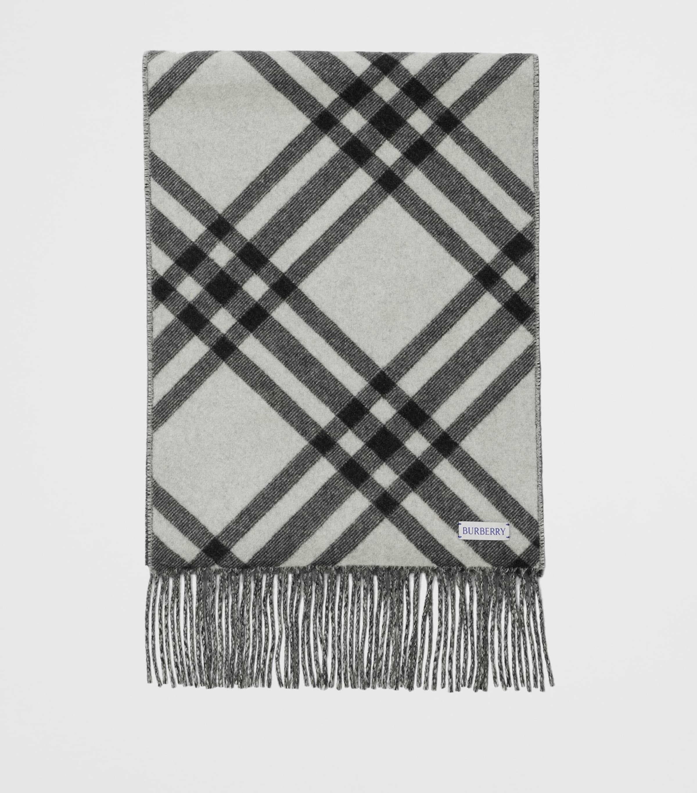 Cashmere Check Scarf BLACK Image 3