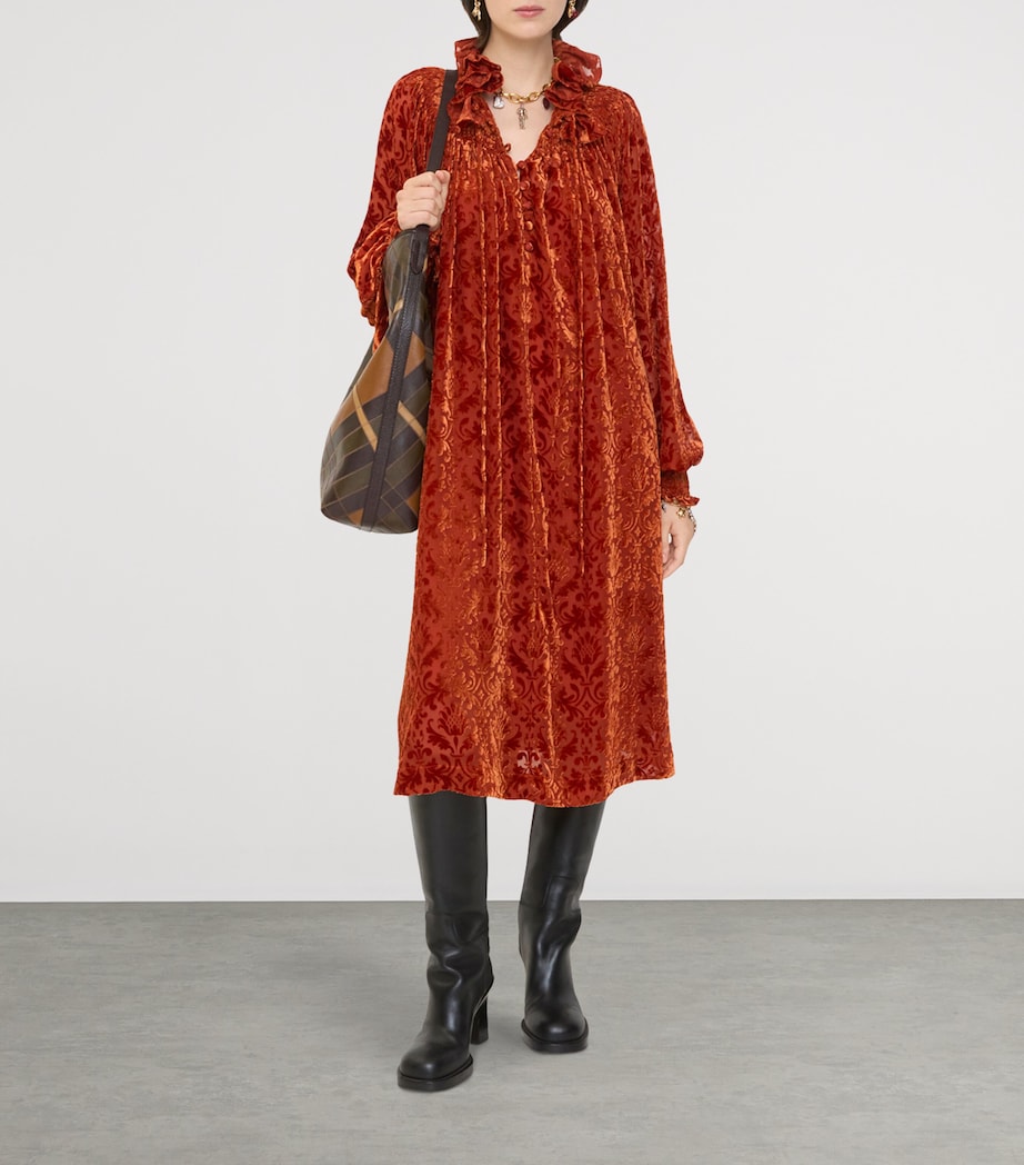 Velvet Devoré Midi Dress DRAGON IP PATTERN Image 2