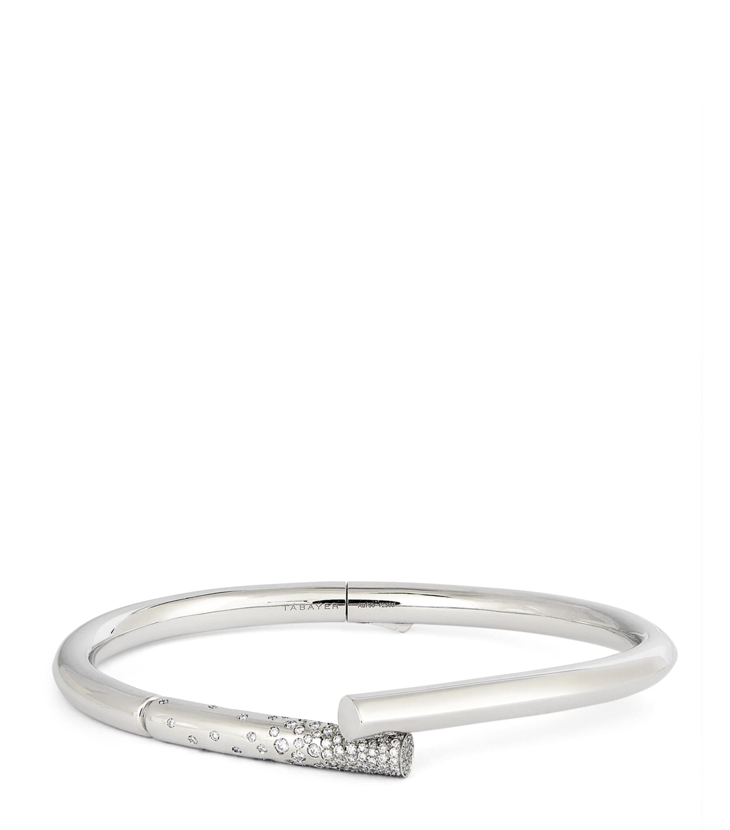 Shop Tabayer White Gold And Diamond Oera Bangle