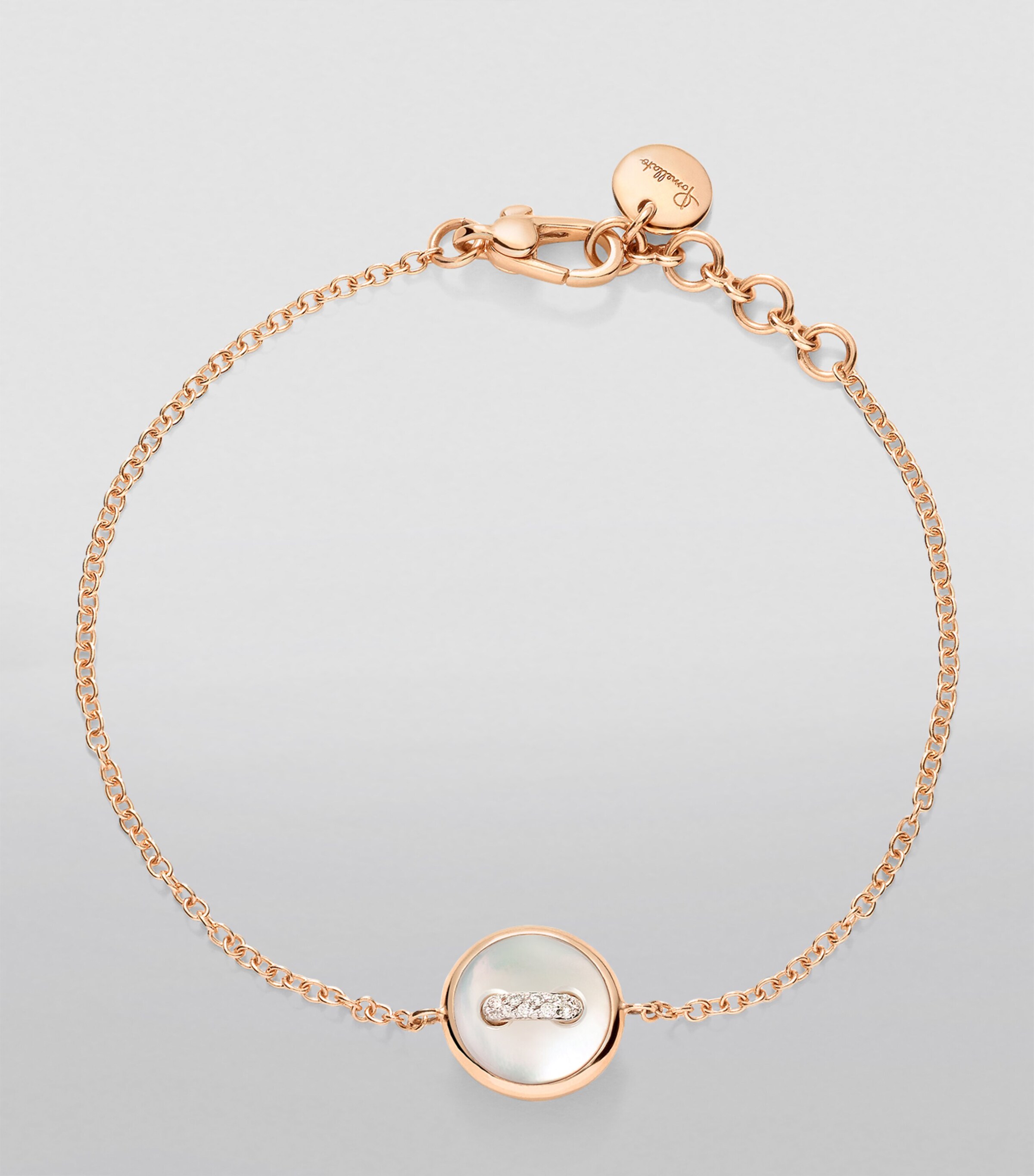 Rose Gold, Diamond and Mother-of-Pearl Pom Pom Dot Bracelet DB0MP Image 5