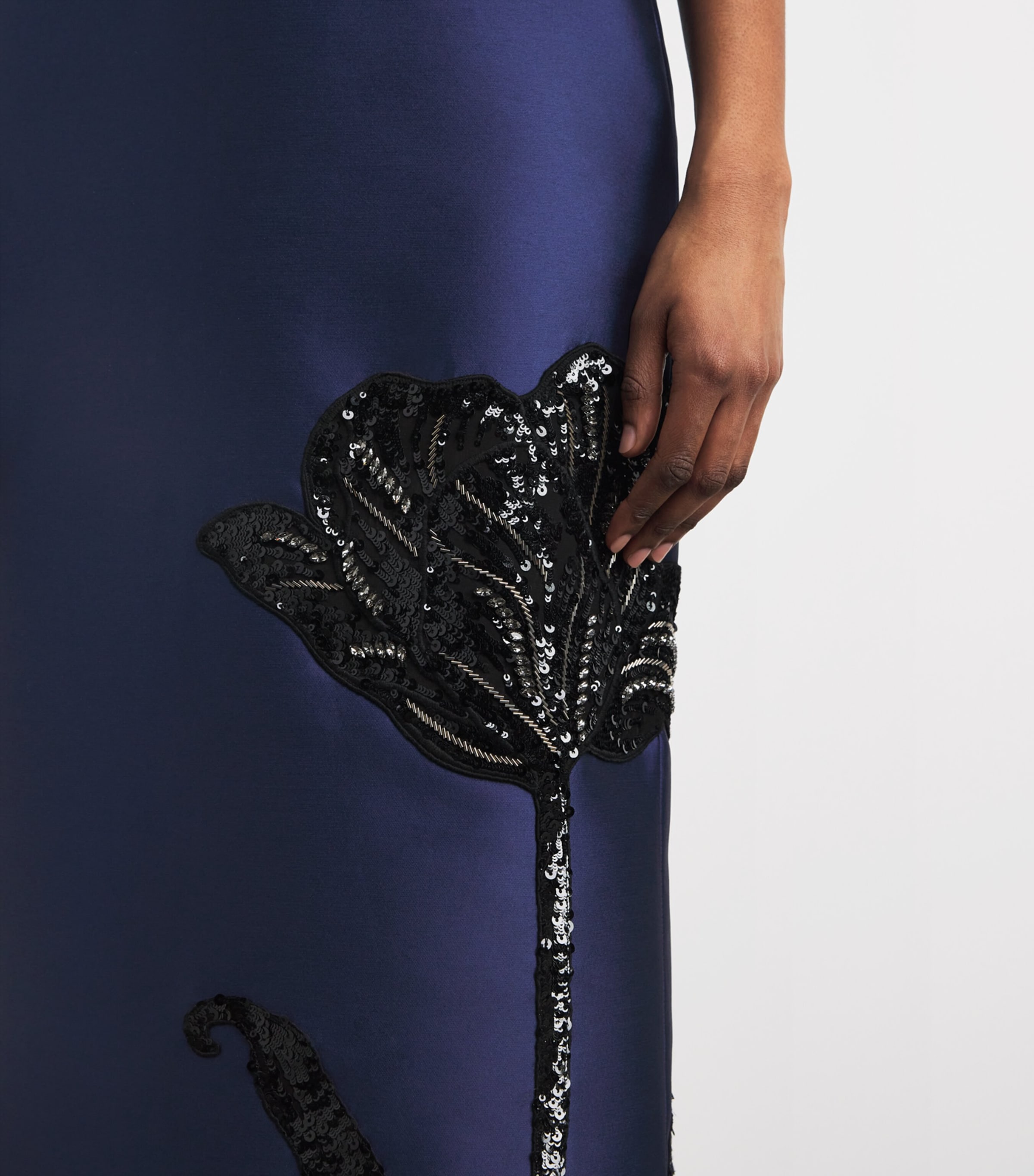 Erdem Womens Embellished Off-The-Shoulder Column Gown Beetle Image 5