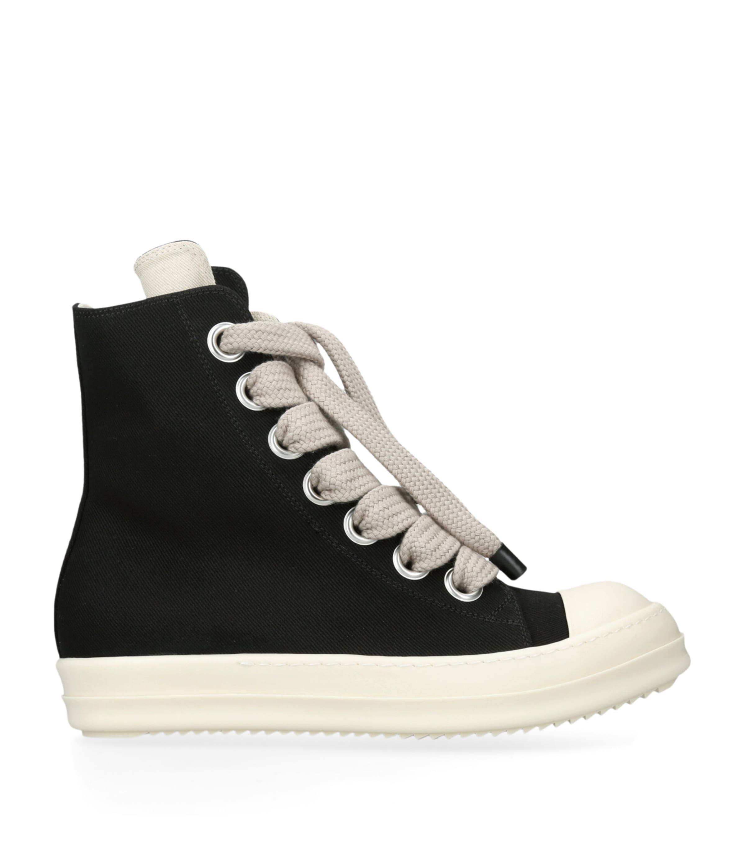 Rick Owens DRKSHDW Canvas Jumbo-Lace High-Top Sneakers Black Image 1