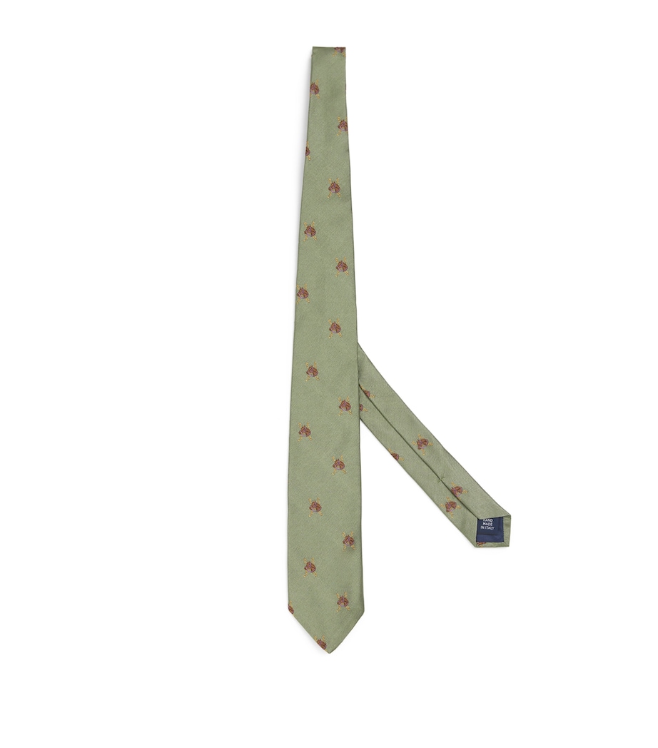Silk Jacquard Tie GREEN Image 1