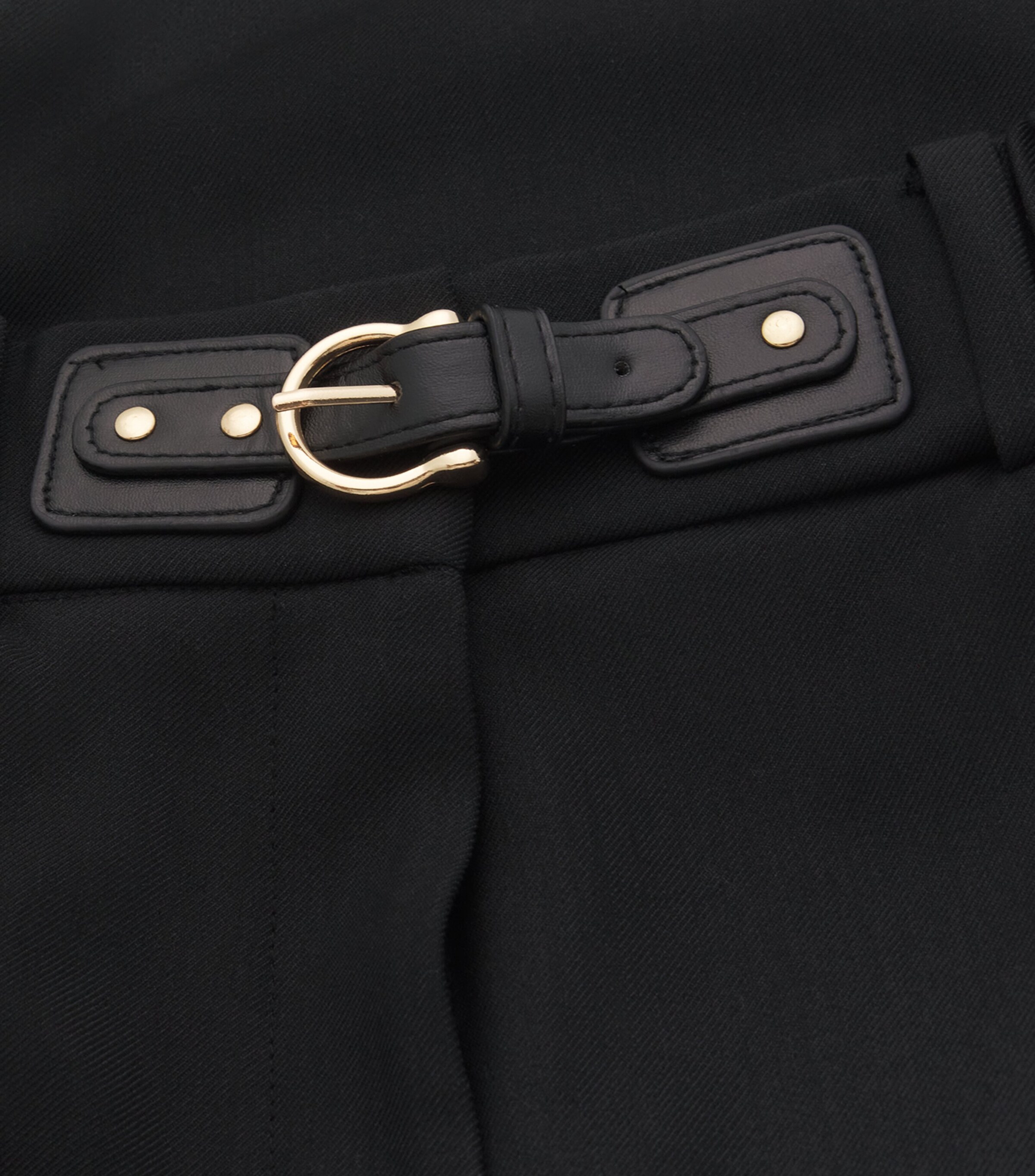 Belted Wide-Leg Trousers BLACK Image 5