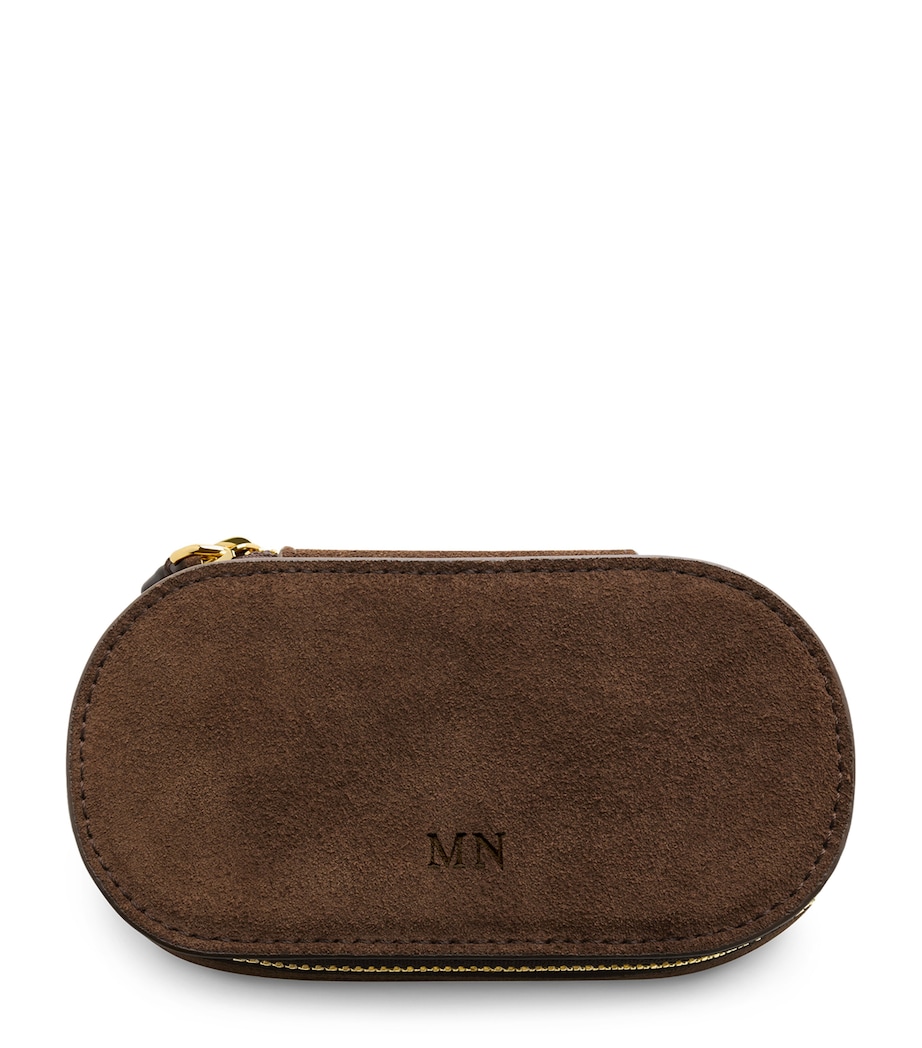 Monica Vinader Mini Suede Oval Jewellery Case Leather Image 1