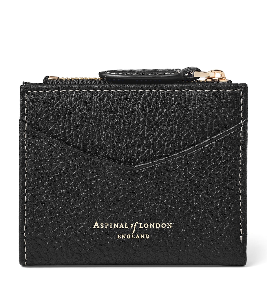 Aspinal Of London Leather Hudson Coin and Card Holder Black Image 1