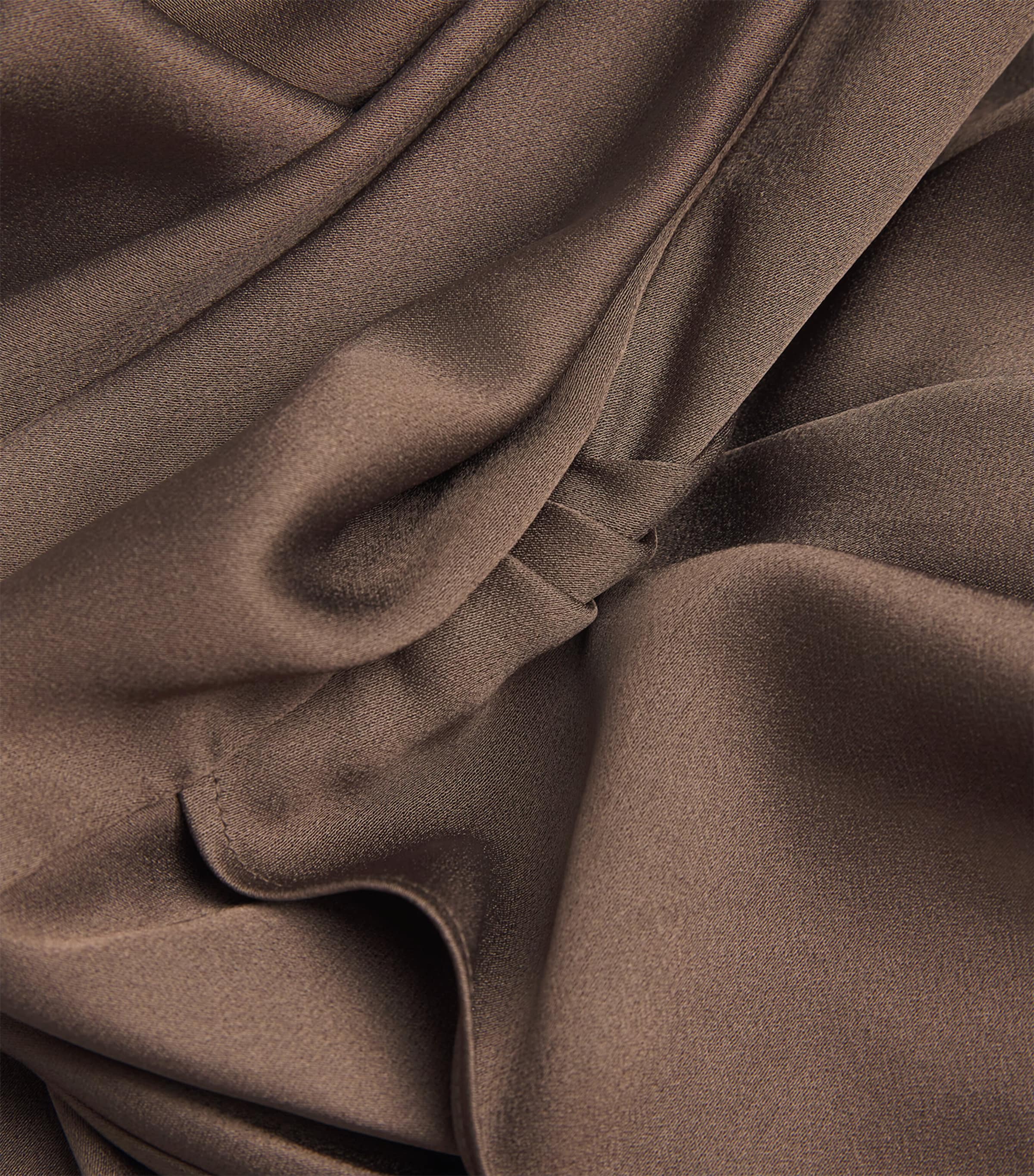 Satin Draped Talita Midi Dress COCOA Image 5