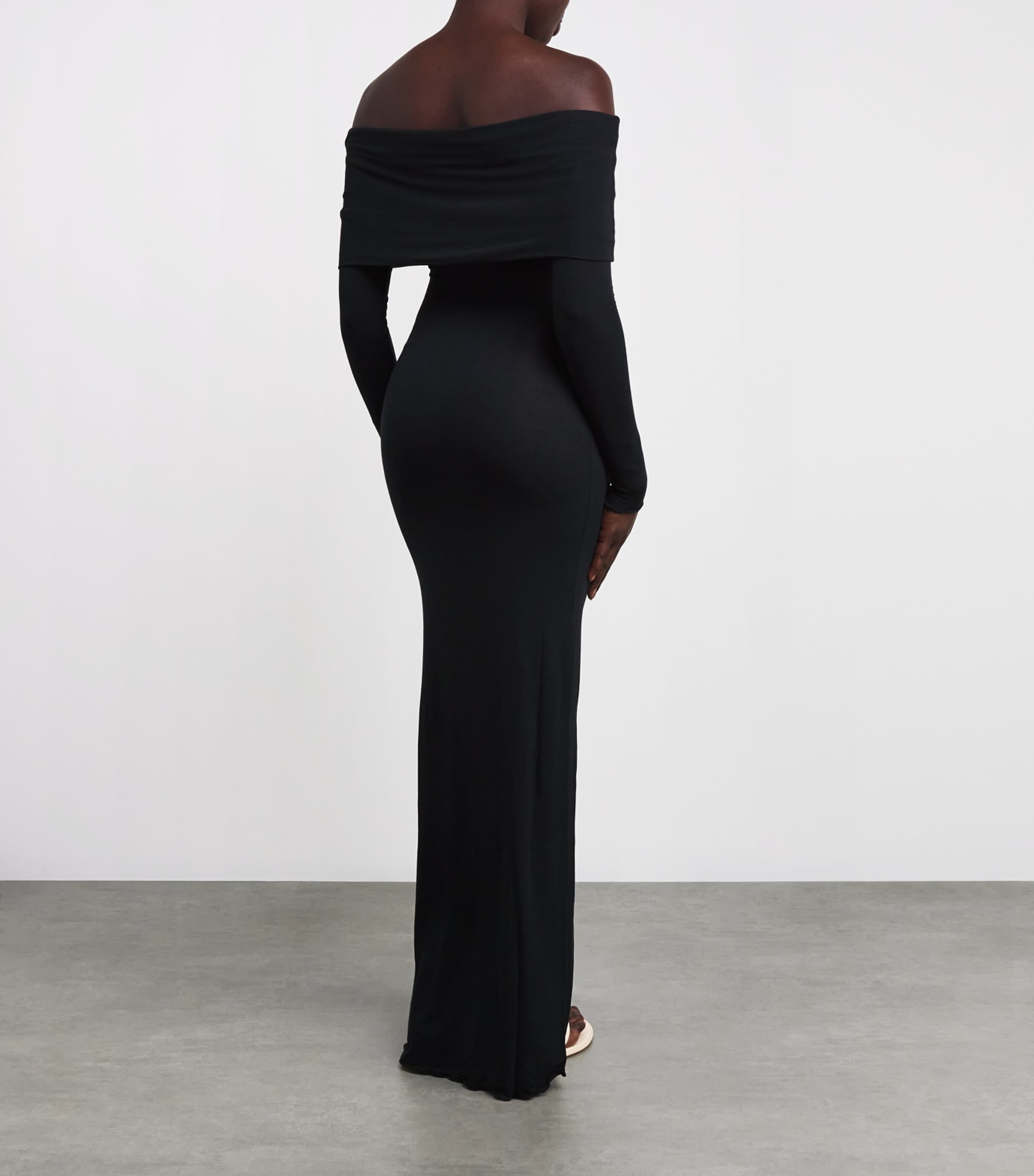 Sheer Modal Off-The-Shoulder Maxi Dress ONYX Image 3