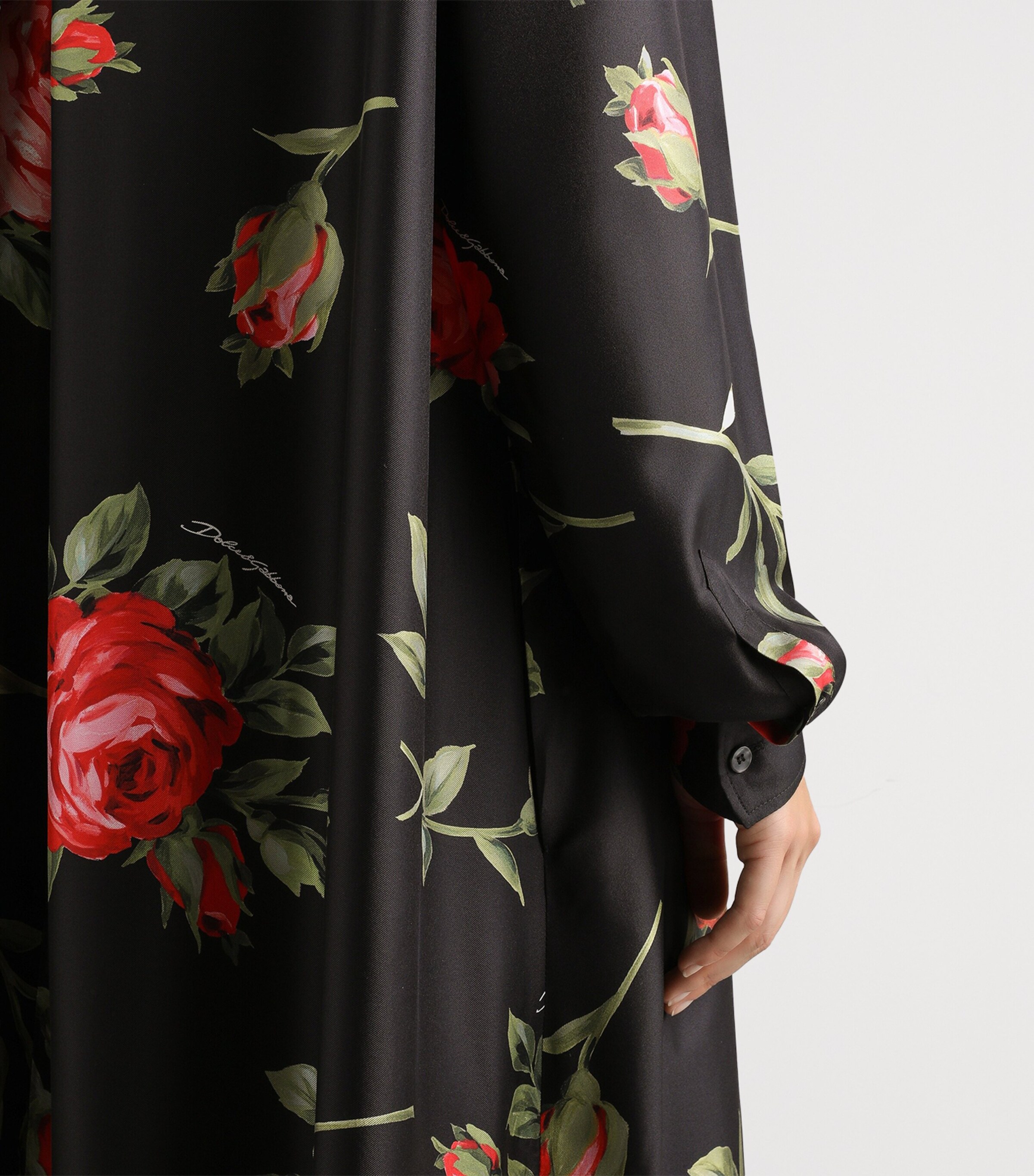 Dolce&Gabbana Womens Silk Floral Print Maxi Shirt Dress Bouq Image 5