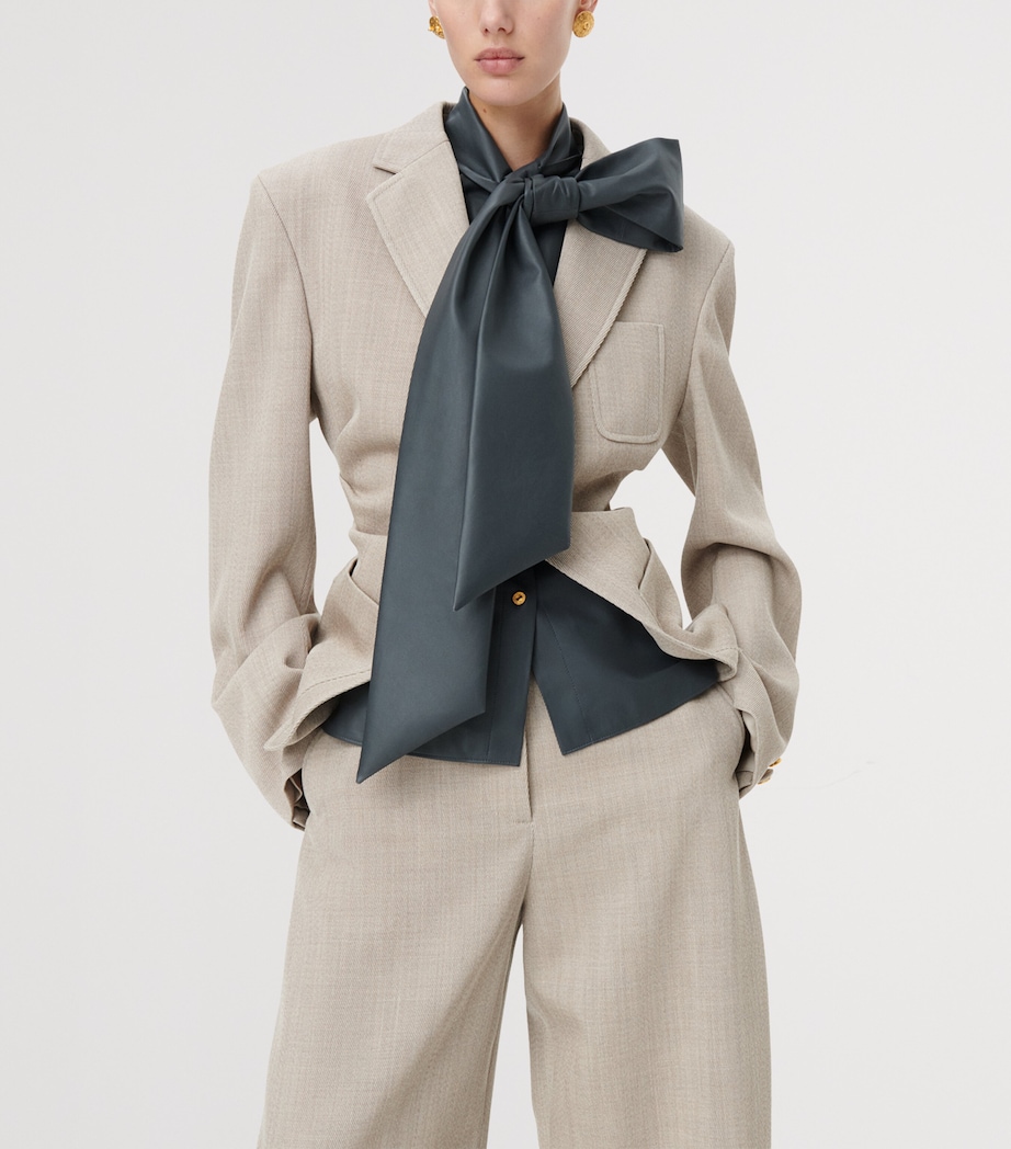 Virgin Wool Cinched Blazer 113 SAND Image 2