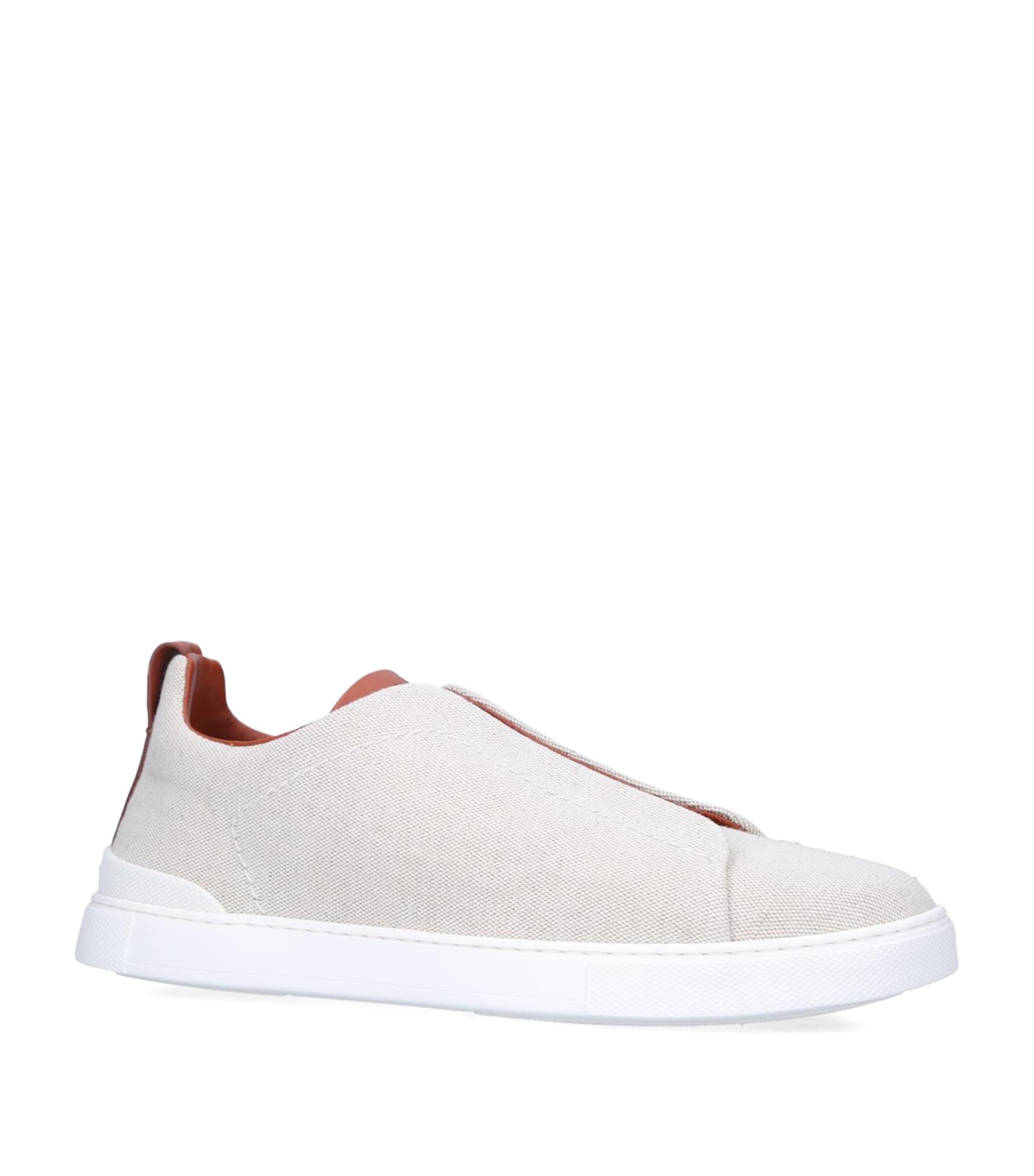 Shop Zegna Triple Stitch Sneakers In White
