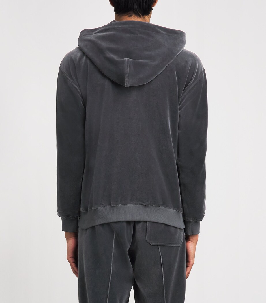 TOM FORD Mens Velour Zip-Up Hoodie Tav Image 5