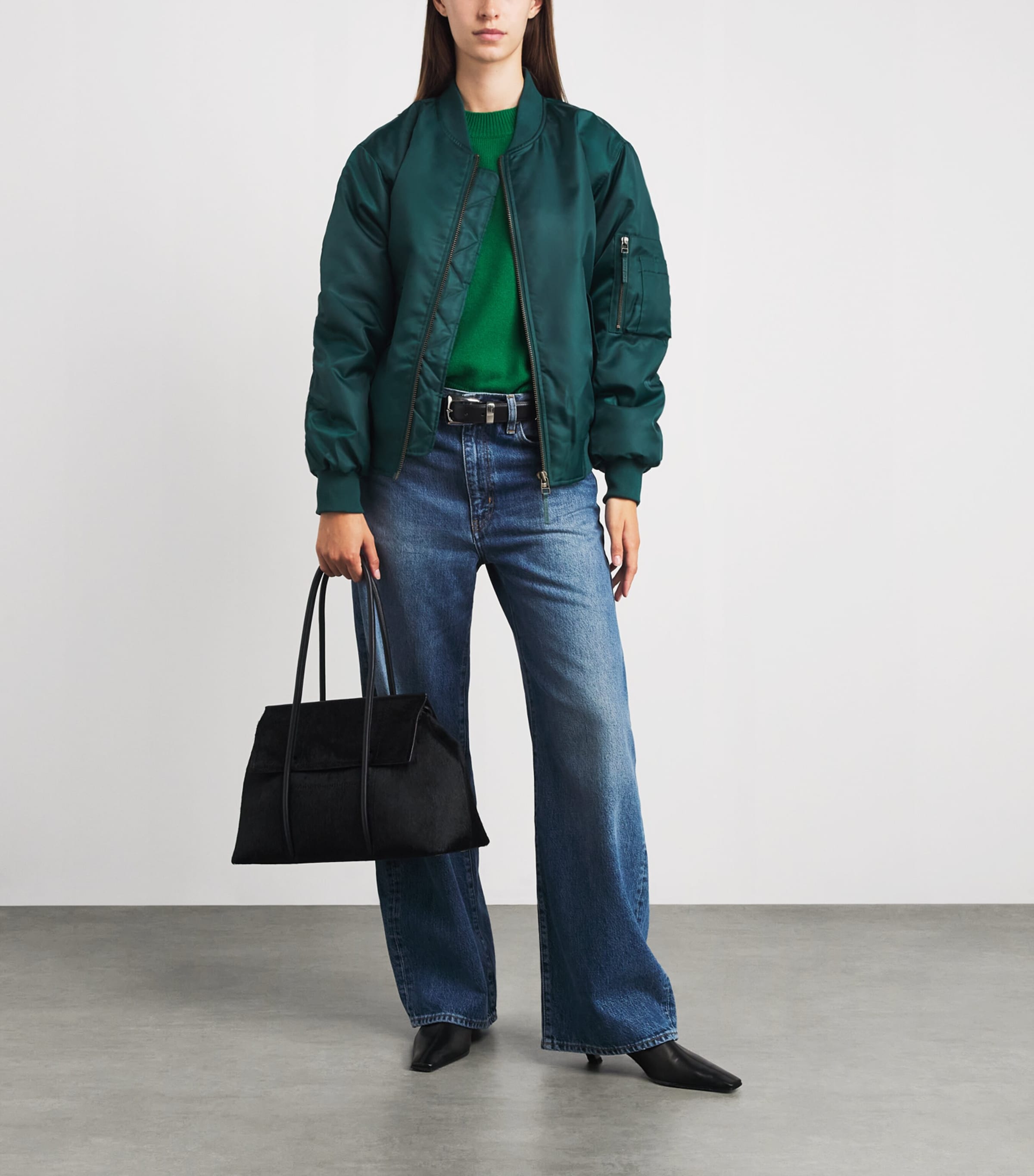 ANINE BING Womens Cashmere Lee Sweater Green Image 2