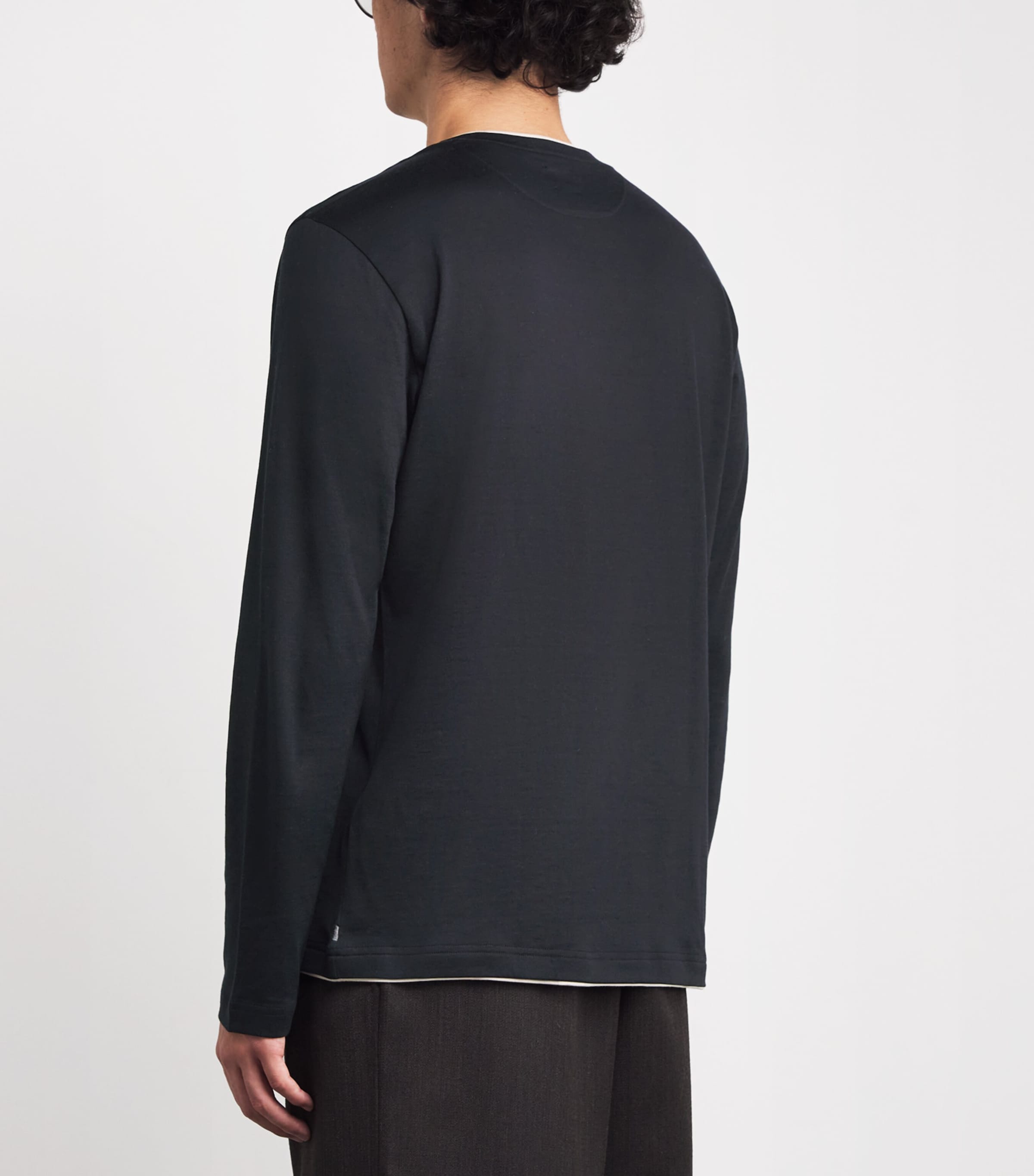 Cotton Long-Sleeve T-Shirt NERO E SABBIA Image 4