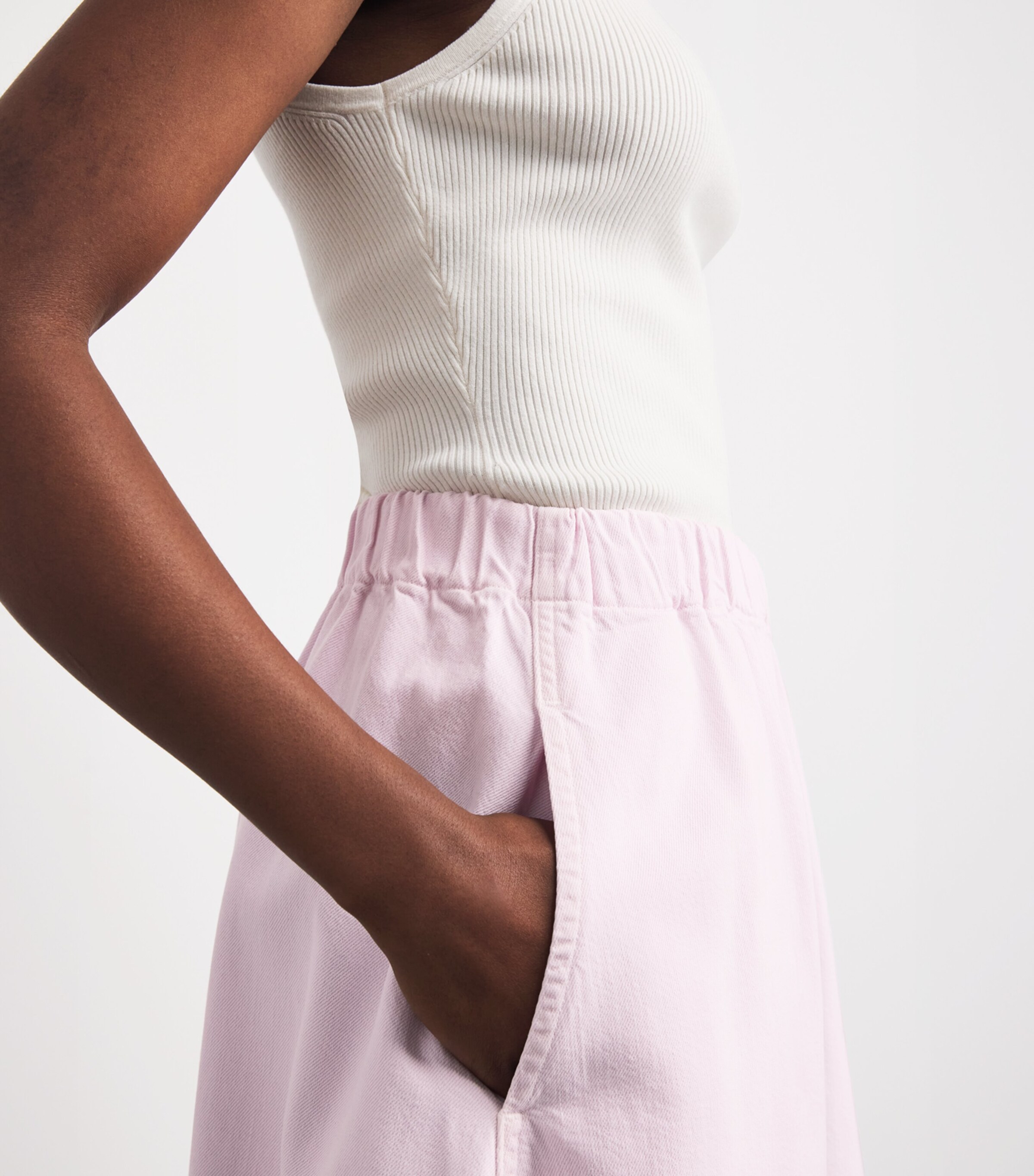 AGOLDE Womens x Maria McManus Midi Skirt Stne Wsh Powder Pnk Image 3