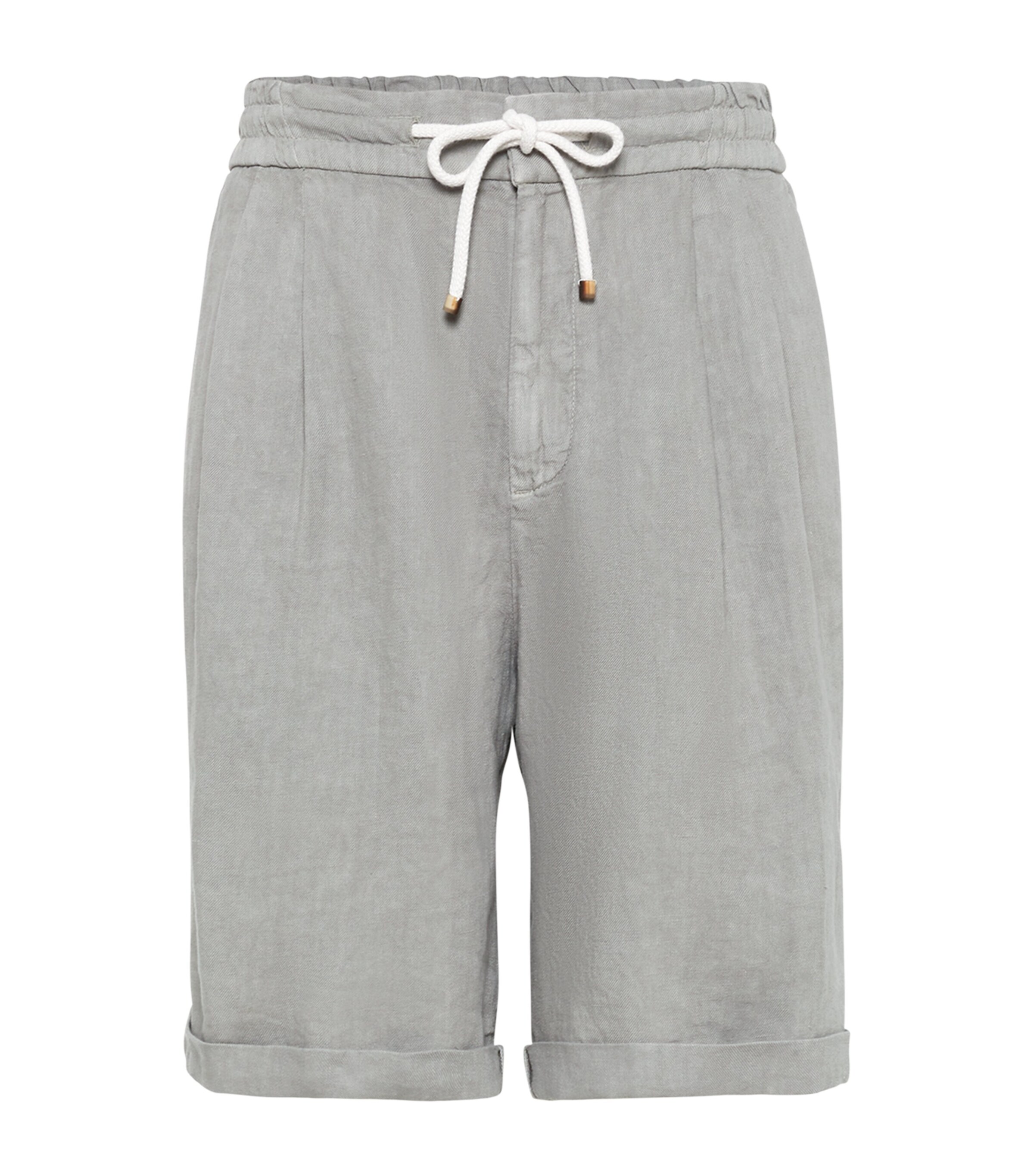 Brunello Cucinelli Linen Bermuda Shorts In Brown