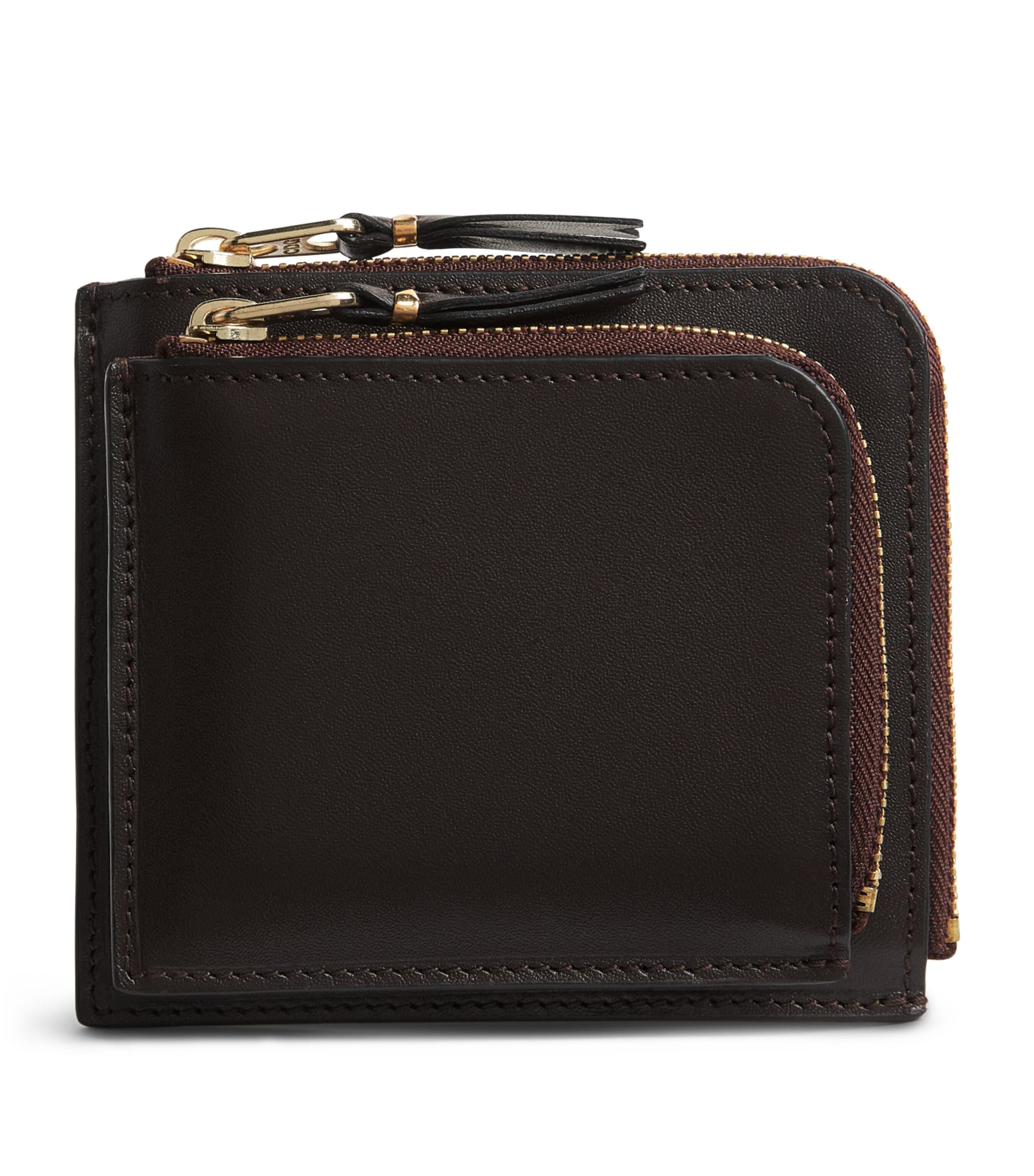 Comme Des Garçons Wallet Small Leather Outside Pocket Wallet Brown Image 1