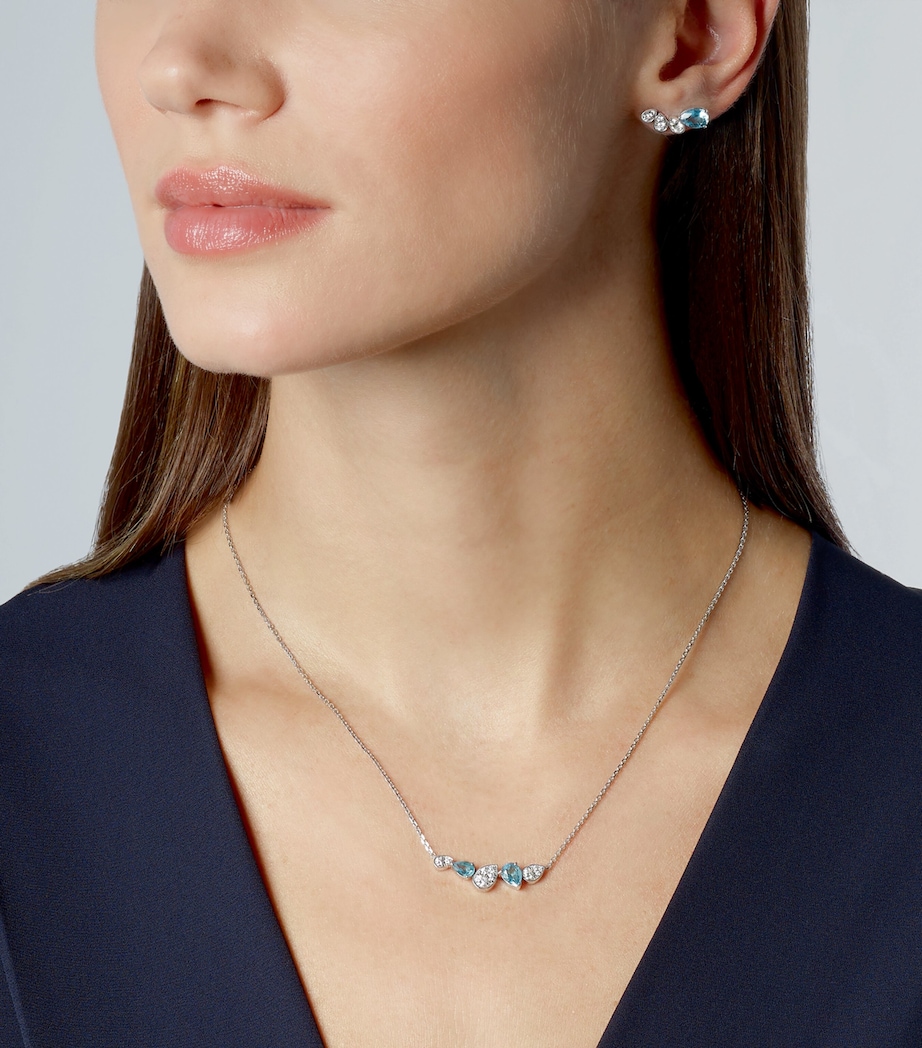 Chaumet White Gold, Diamond and Aquamarine Joséphine Ronde d'Aigrettes Earrings White Gold Image 2