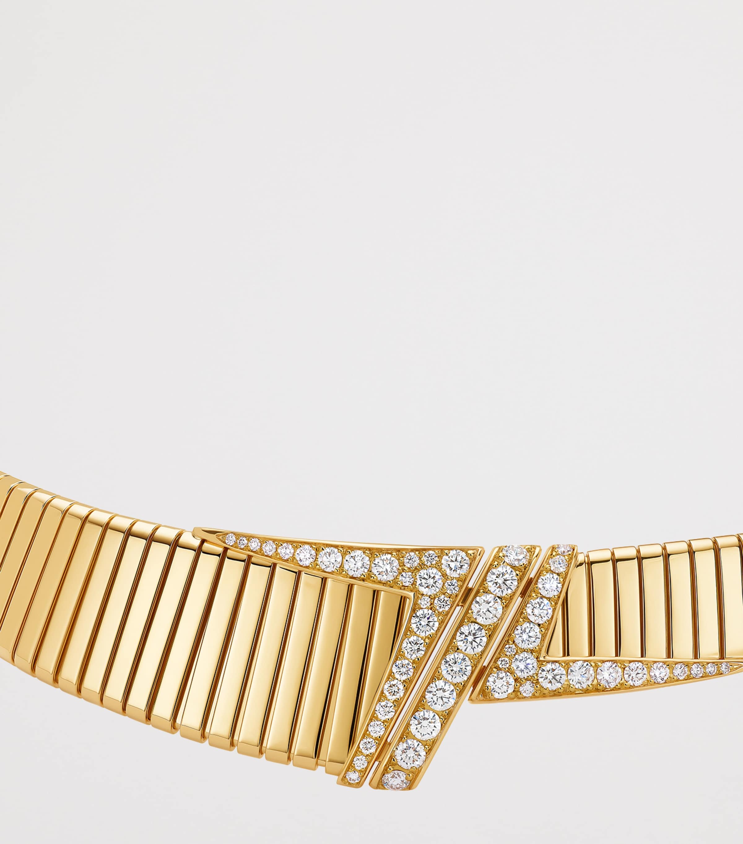 Bvlgari Yellow Gold and Diamond Tubogas Necklace Yellow Gold Image 7