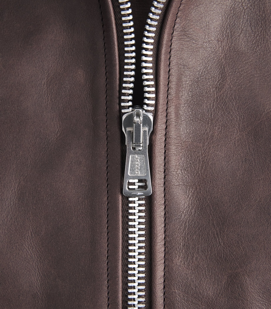 Our Legacy Mens Mini Leather Jacket Matted Brown Wxd Bvn Image 6