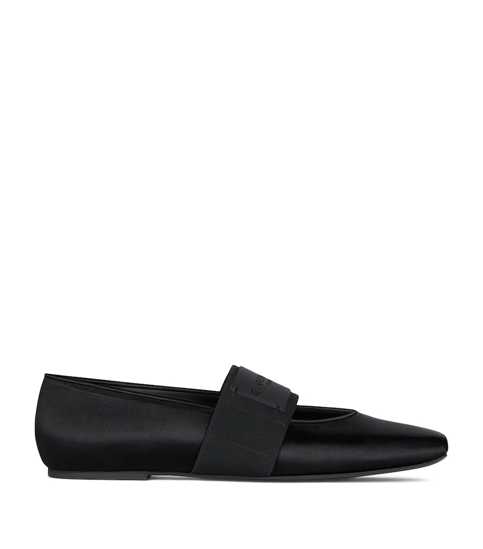 Givenchy Satin Square Toe Ballet Flats Black