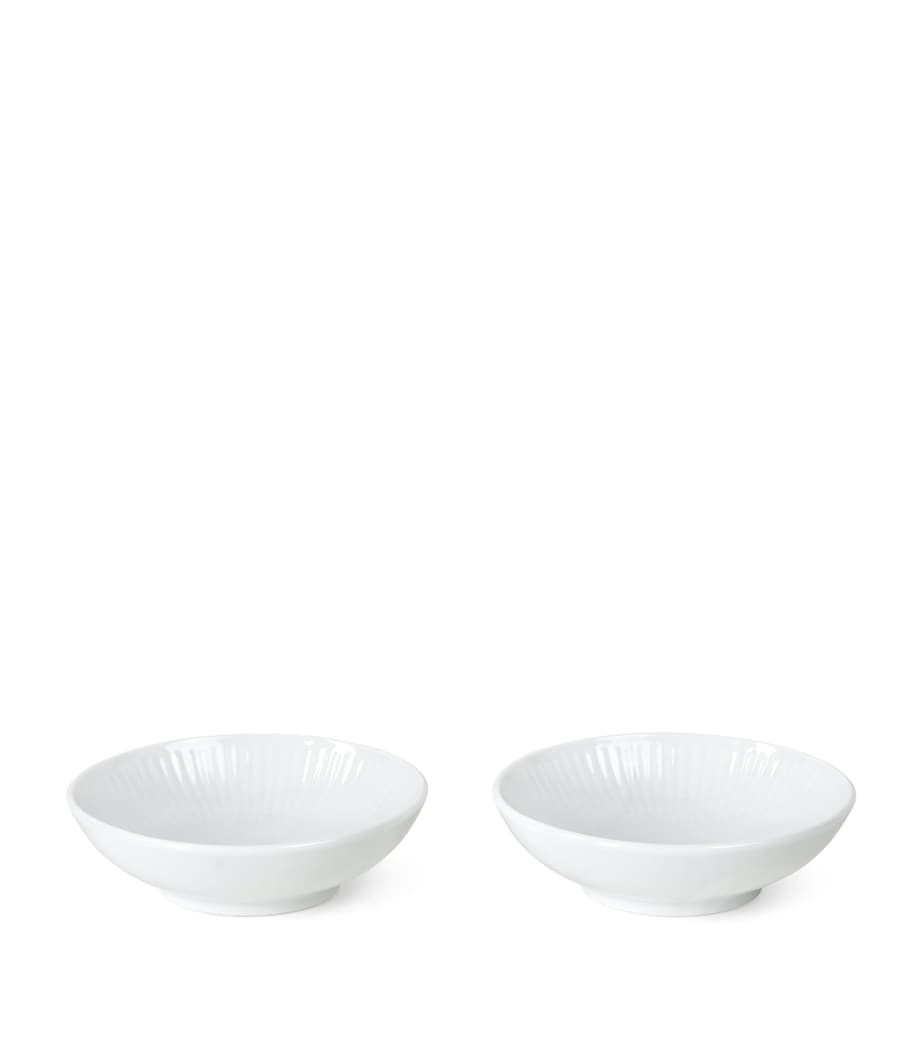 Set of 2 Fluted Bowls (9cm) WHITE Image 2