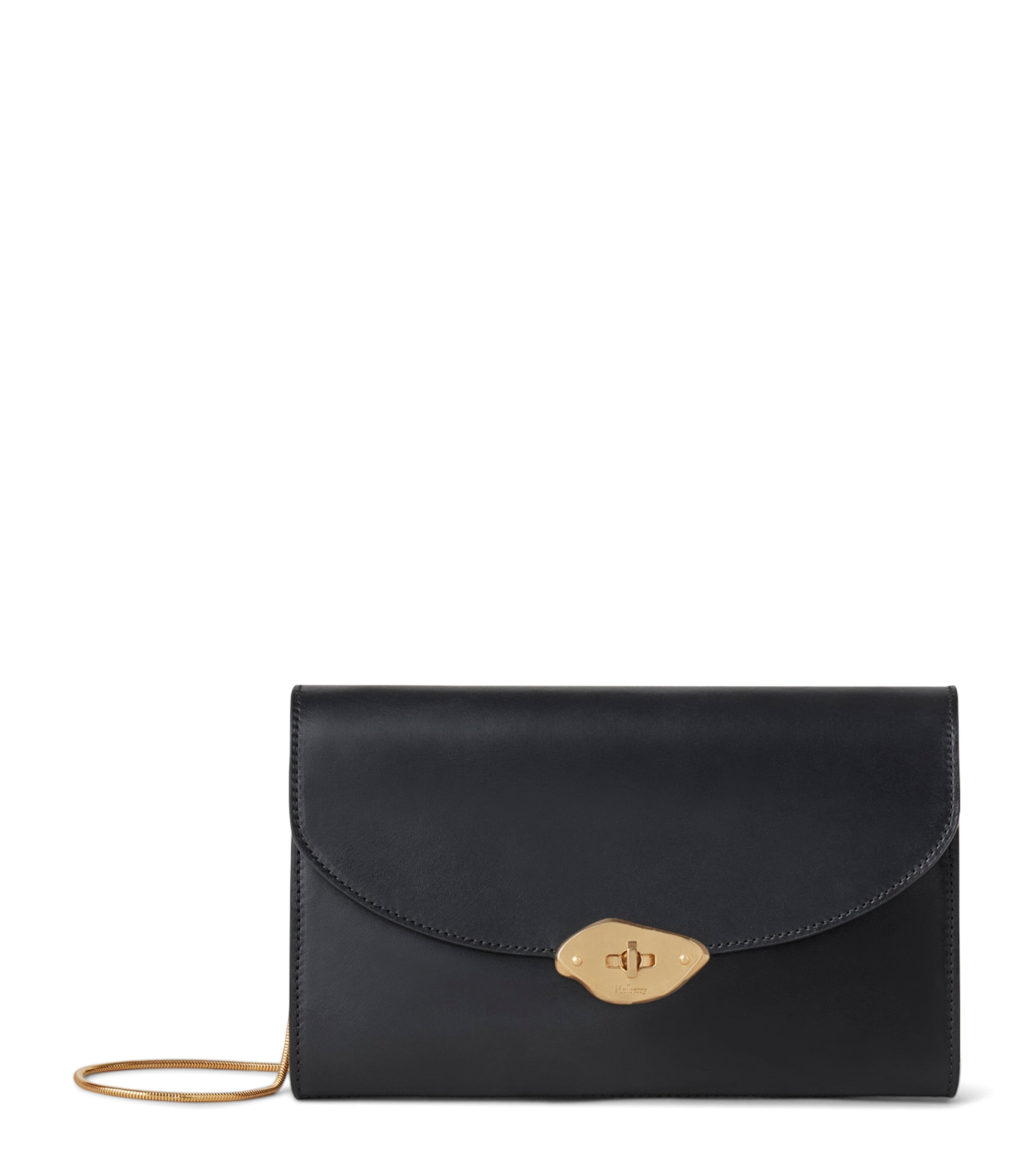 Shop Mulberry Leather Lana Clutch Bag In Black