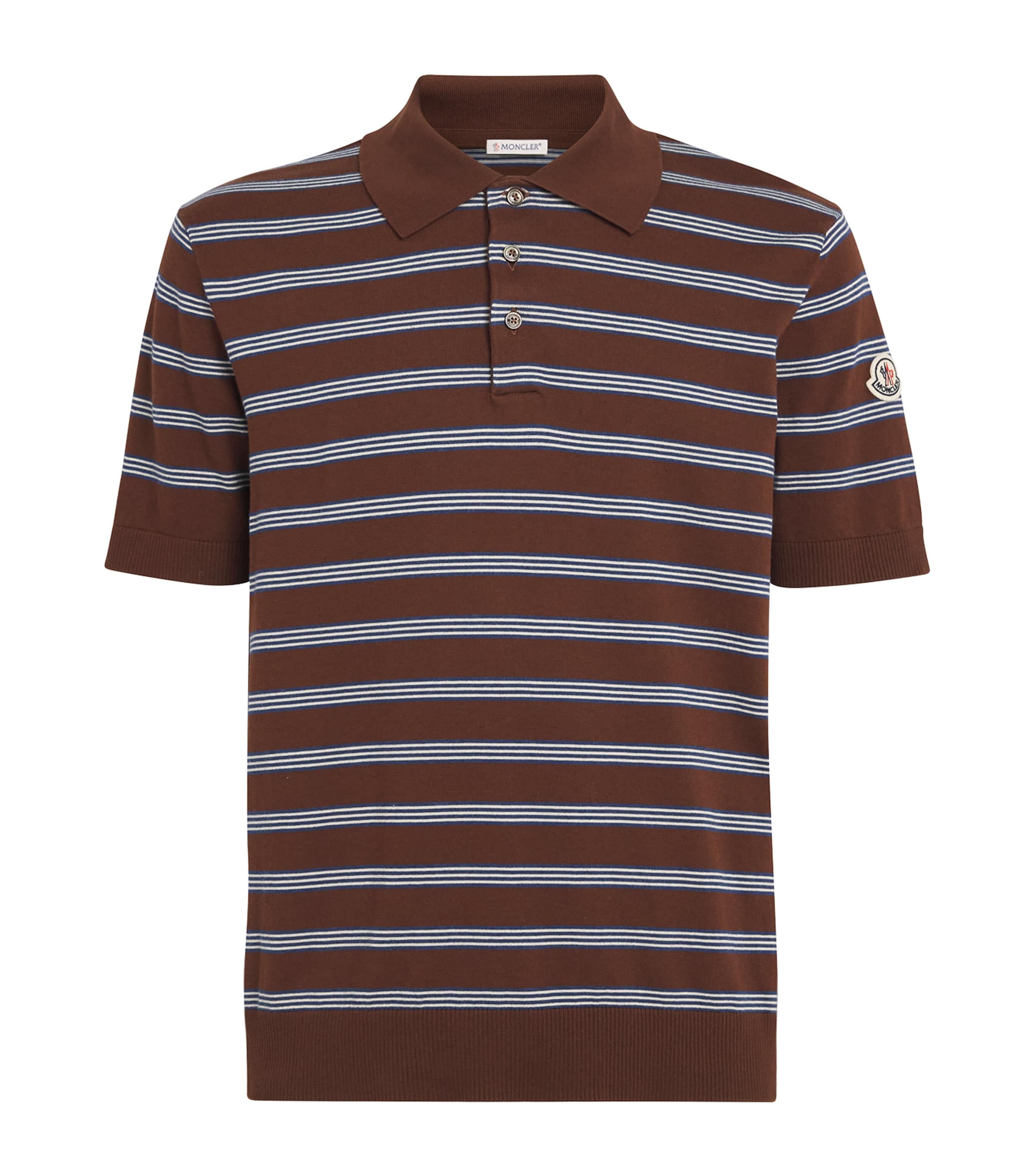 Moncler Brown Cotton Polo Shirt | Harrods US