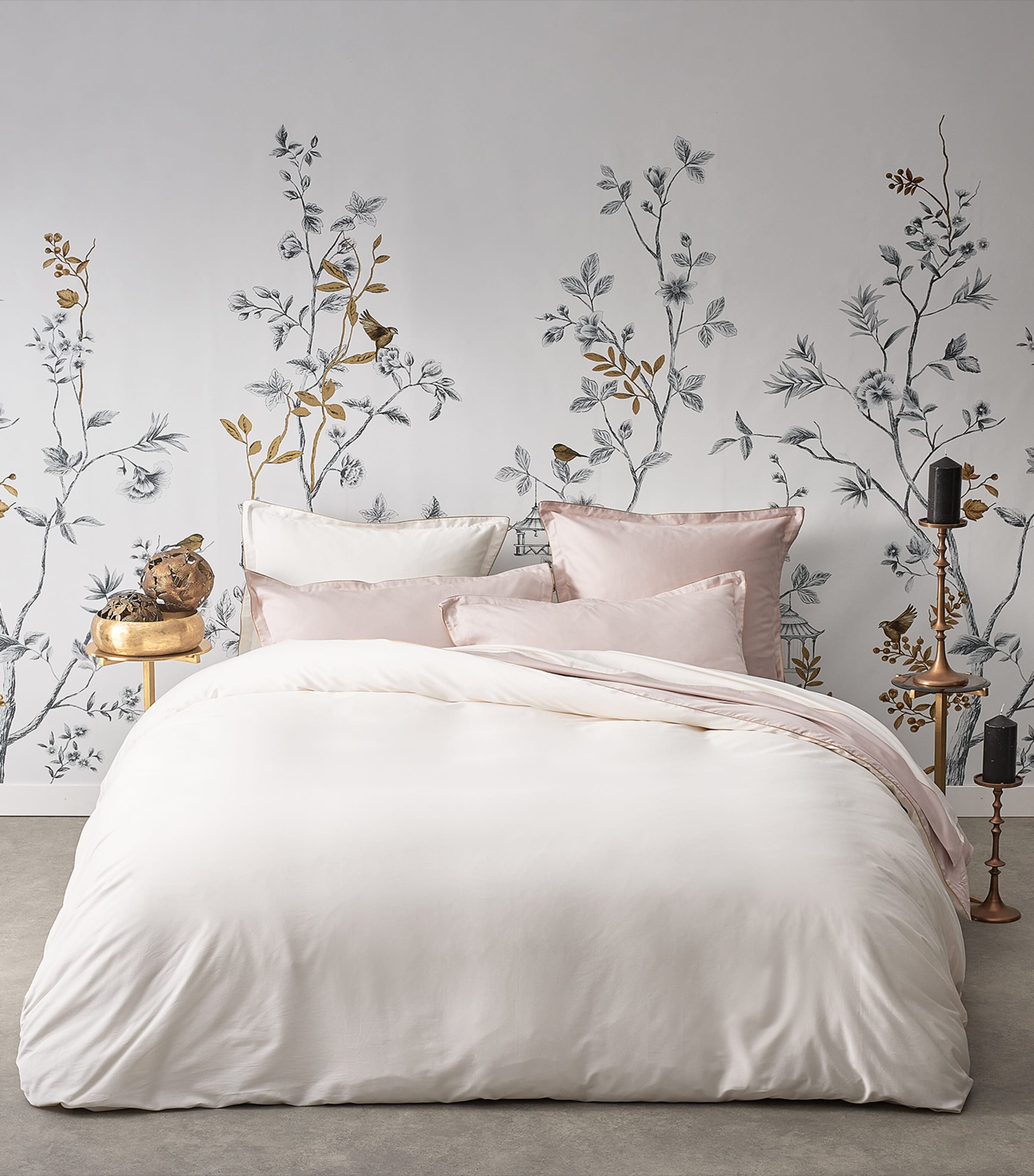 Alexandre Turpault Nobel Super King Duvet Cover (260cm x 220cm) Pink/ermine/beige Image 2