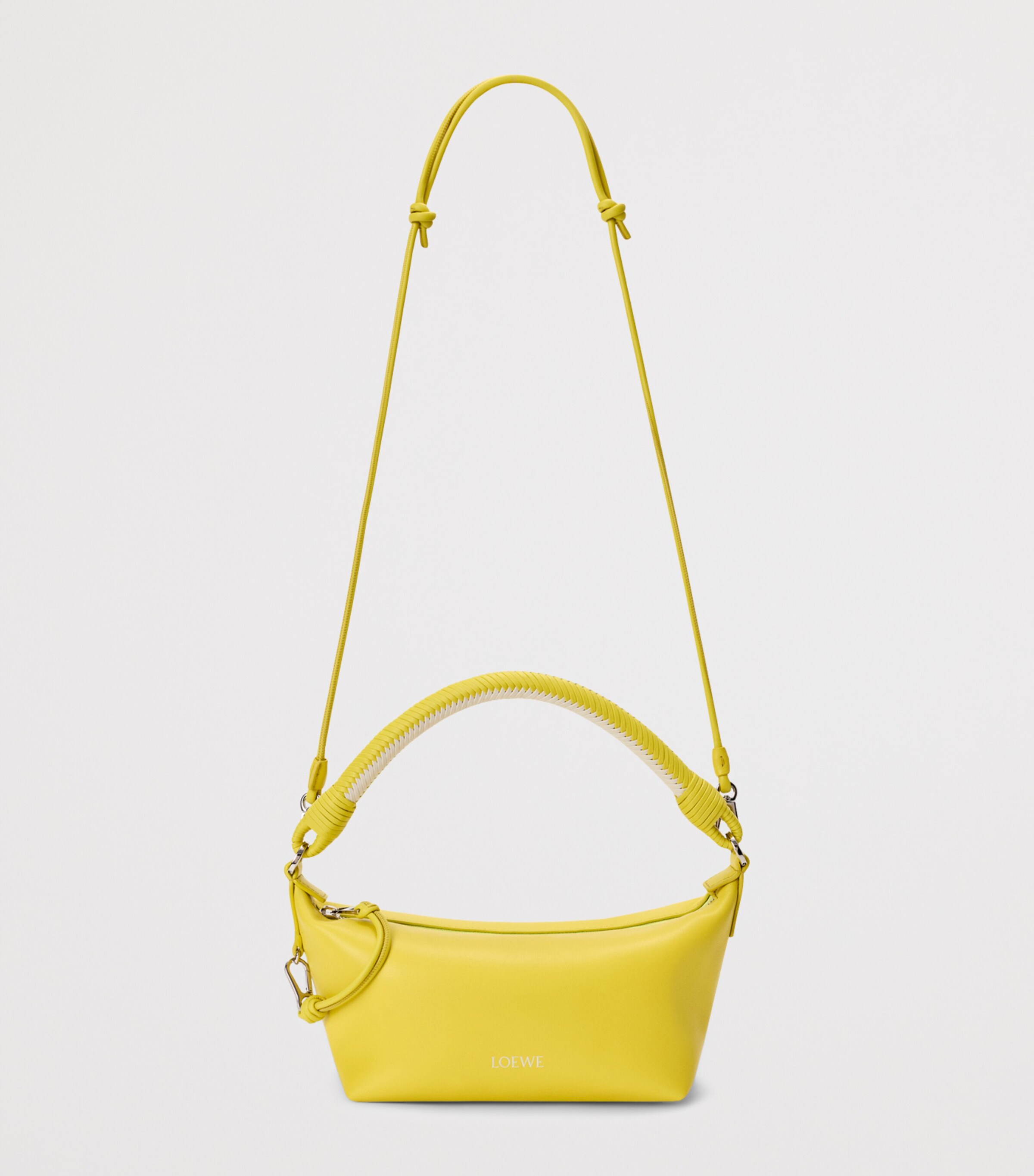 LOEWE Nappa Leather Cala Top-Handle Bag Lemon/soft White Image 8