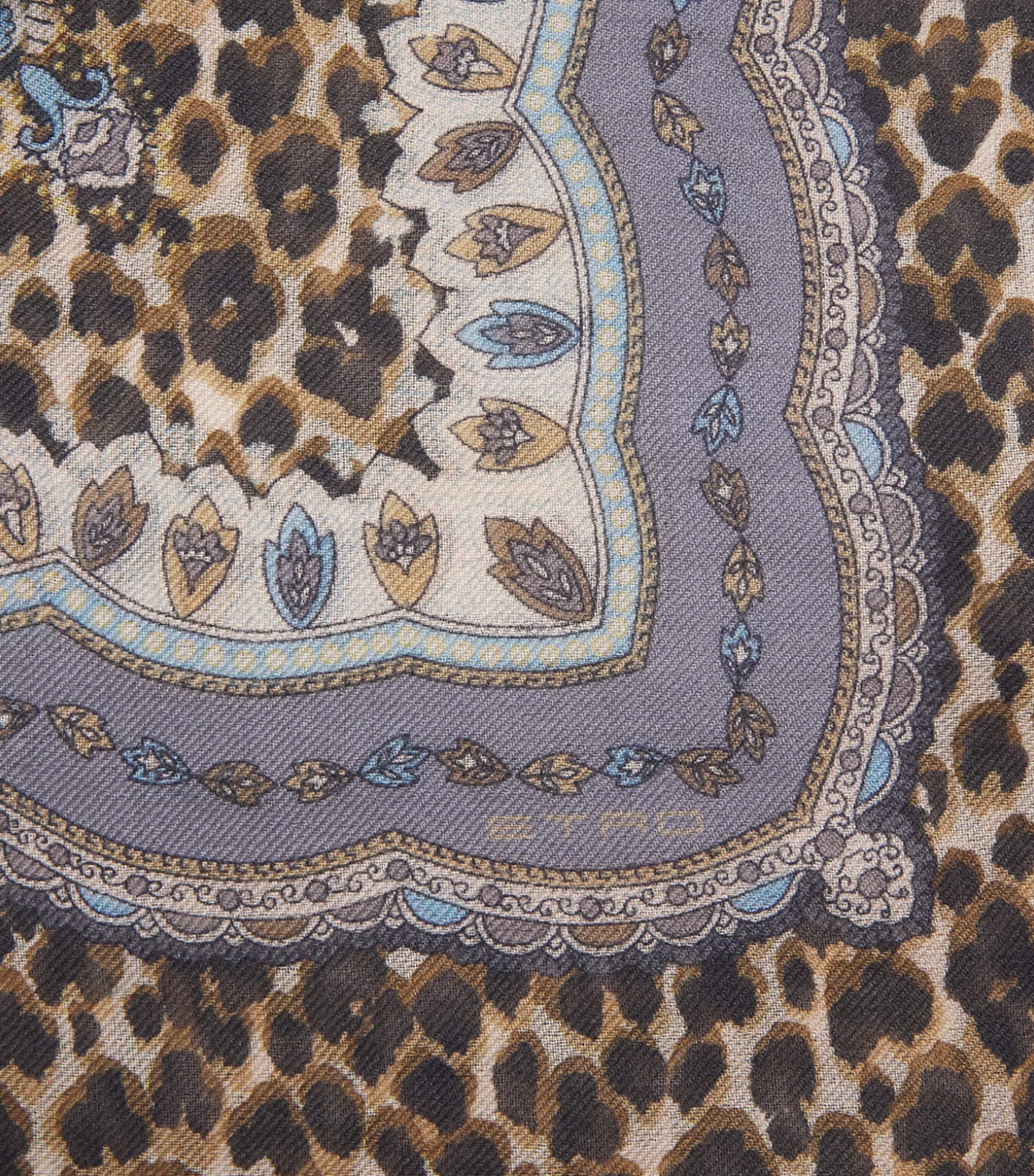 Etro Leopard Print Aida Shawl Print/beige Bs Image 4