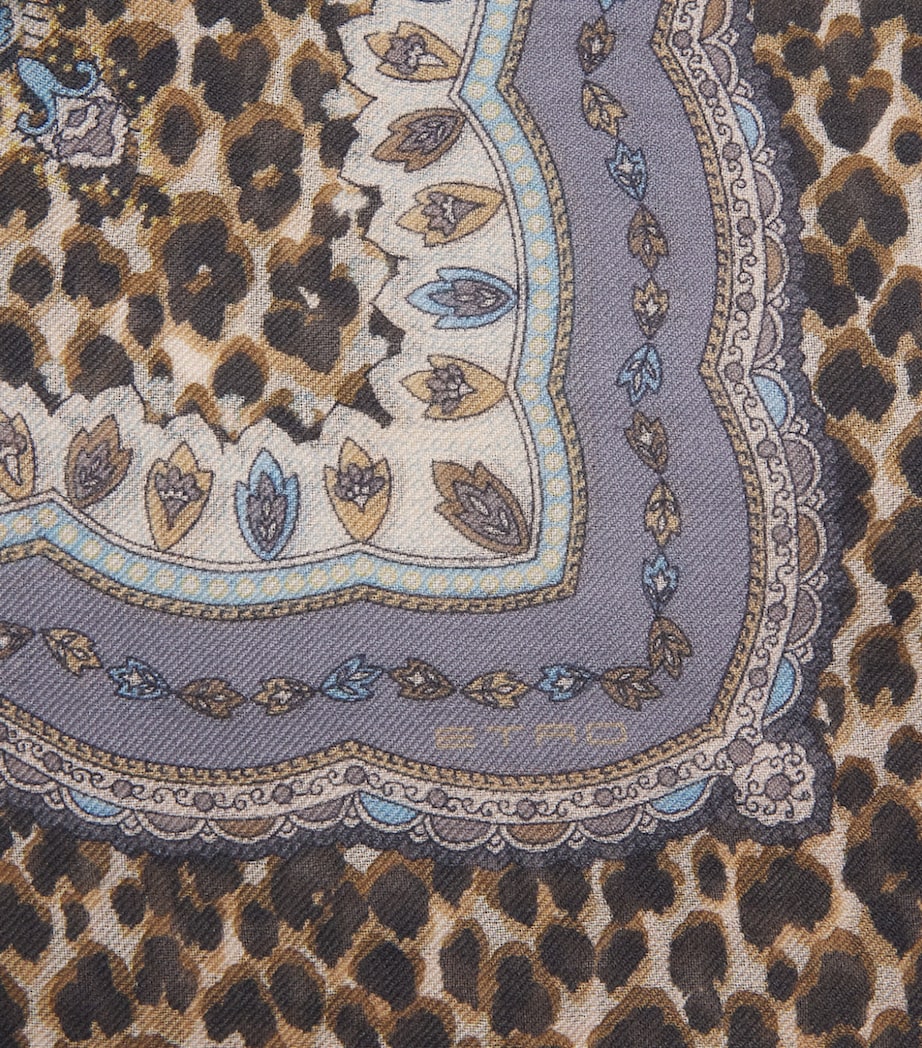 Etro Leopard Print Aida Shawl Print/beige Bs Image 4