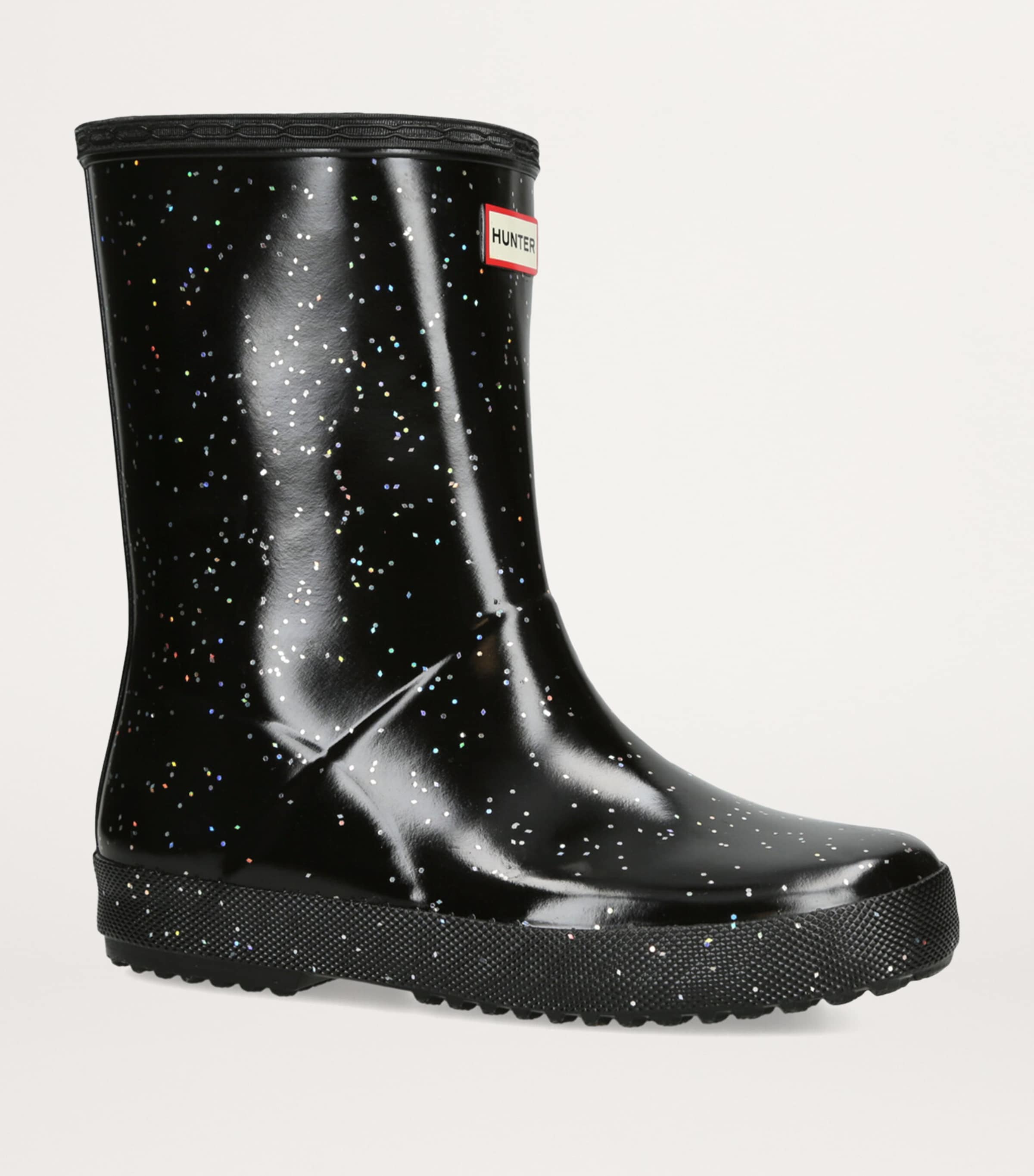 Giant Glitter First Wellington Boots BLACK Image 3
