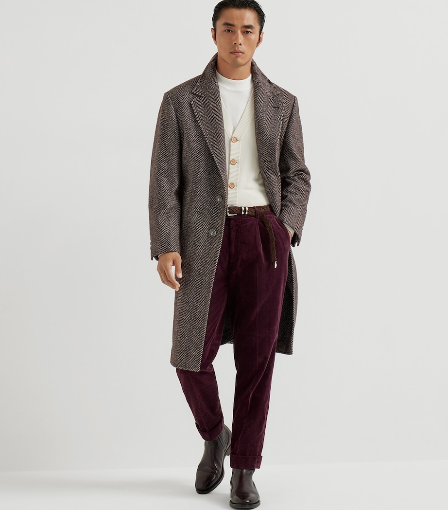 Cashmere-Silk Chevron Overcoat C110 Image 4