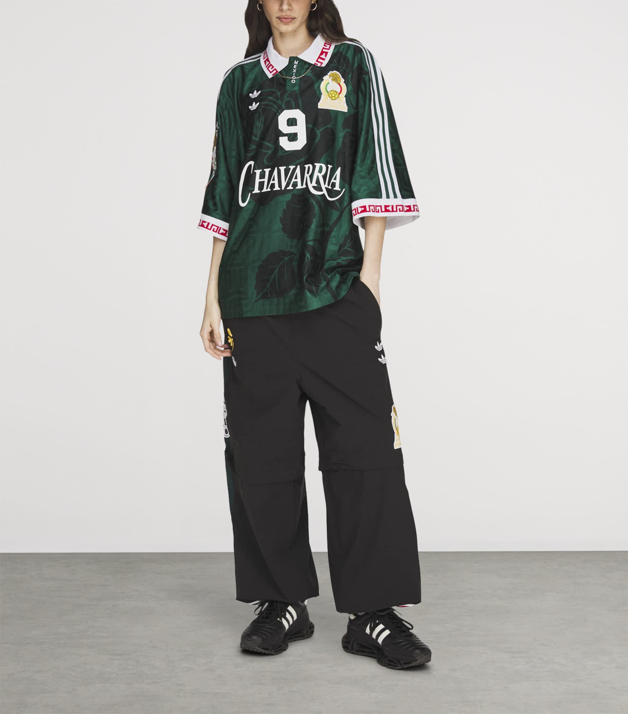 Willy Chavarria Mens x adidas Originals Mexico T-Shirt Collegiate Green Image 2