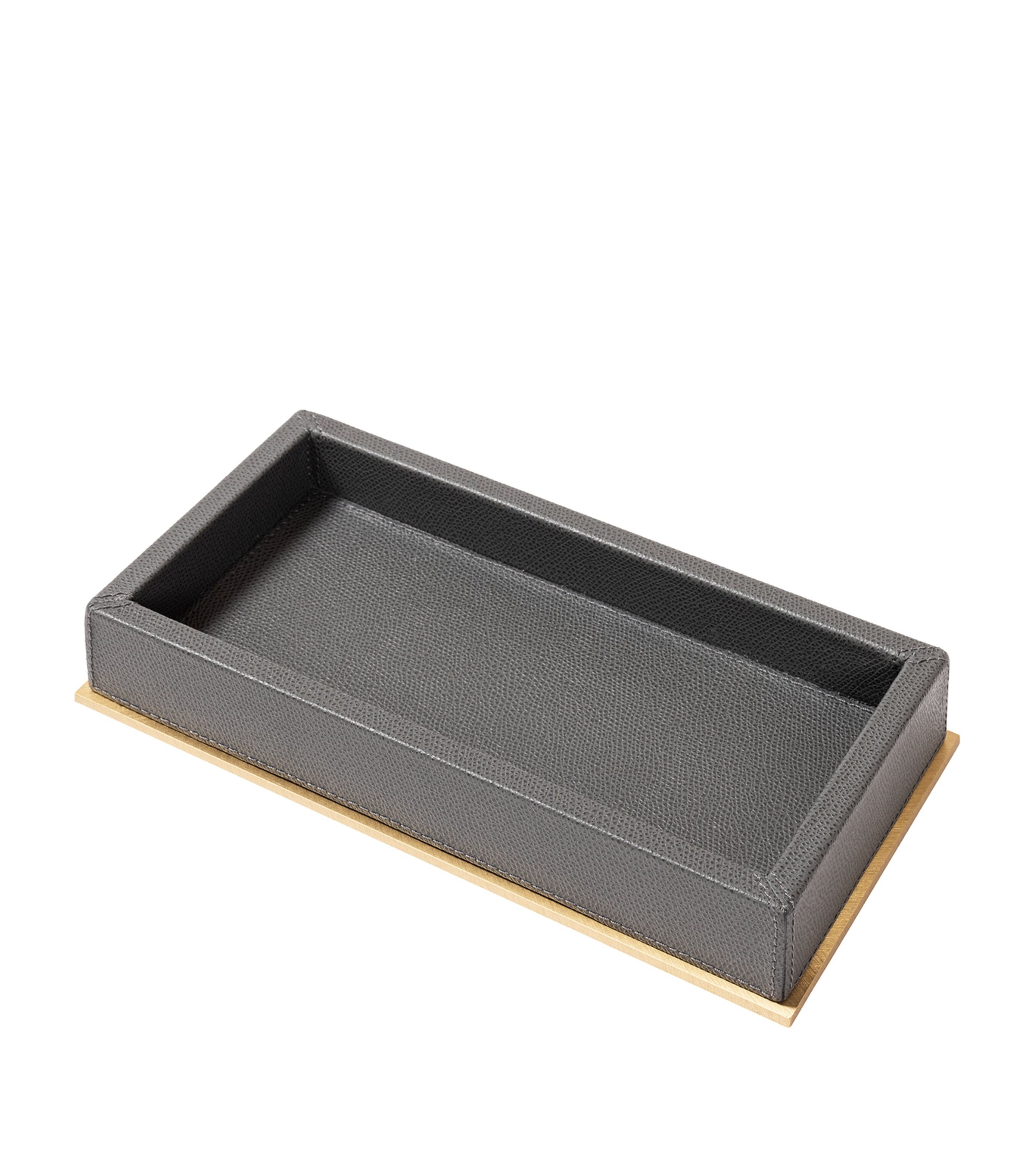 Leather-Trim Firenze Valet Tray SLATE G77 Image 1