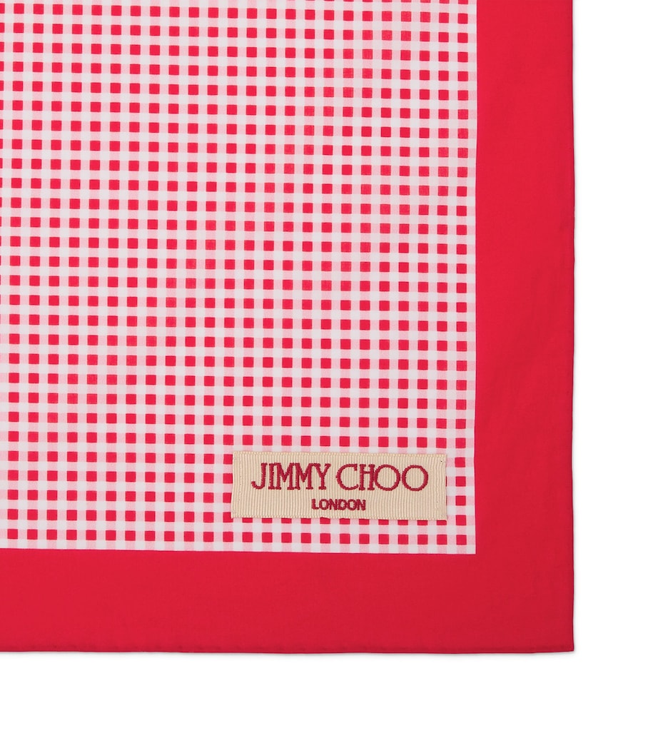 Jimmy Choo Cotton Gingham Sula Bandana Ruby Red Mix Image 3