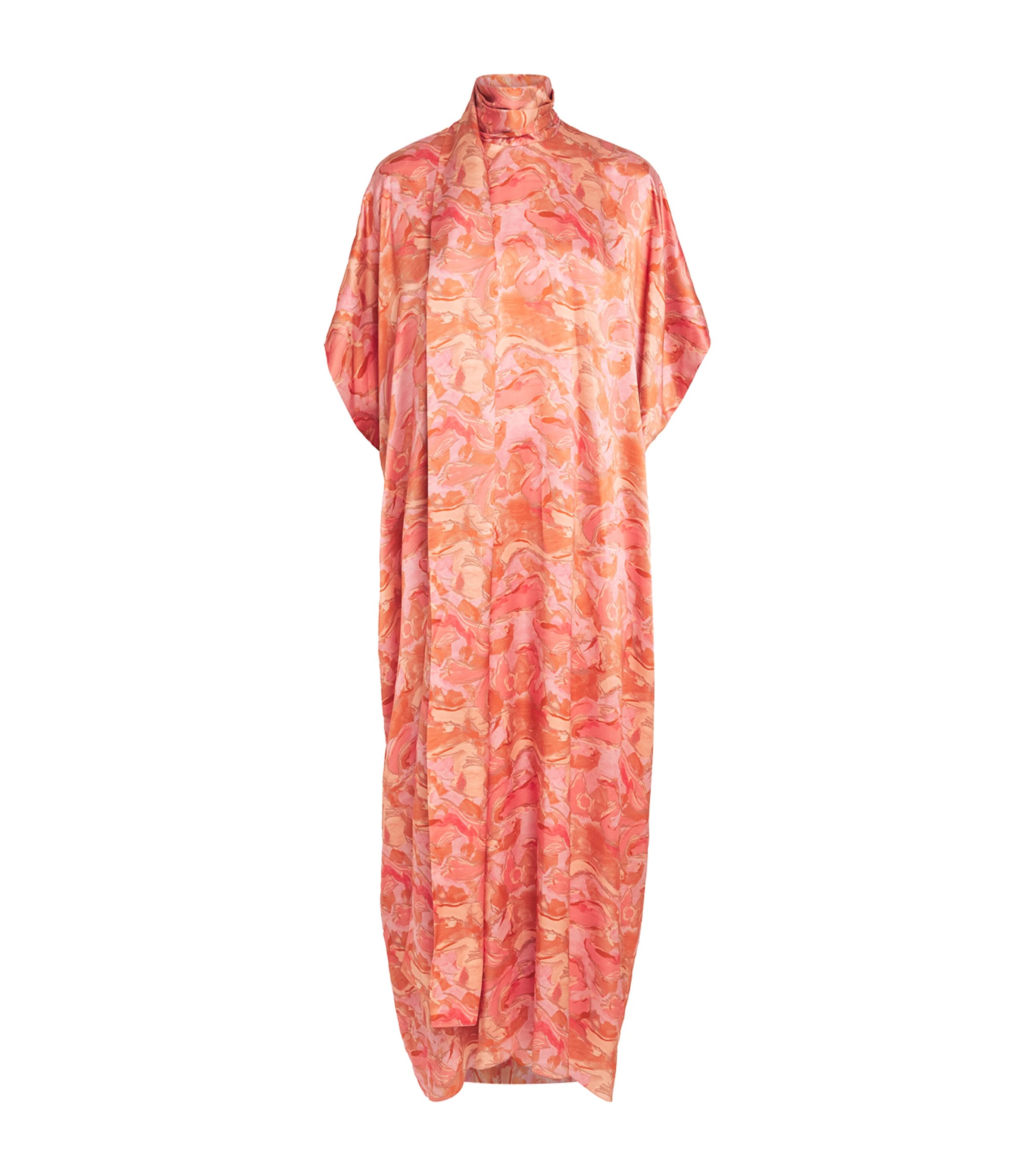 Roksanda Womens Silk Floral Oshone Midi Dress Brush Rose Image 1
