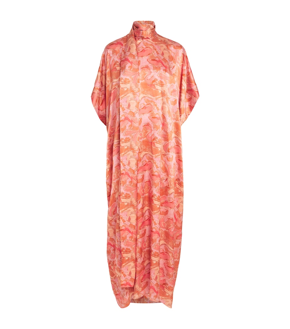 Roksanda Womens Silk Floral Oshone Midi Dress Brush Rose Image 1