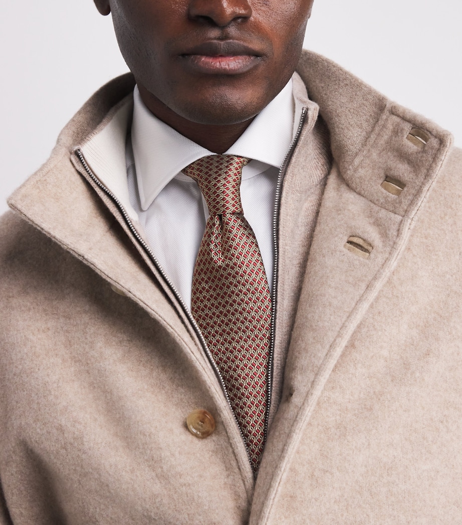 Silk Geometric Jacquard Tie 74 RED Image 2