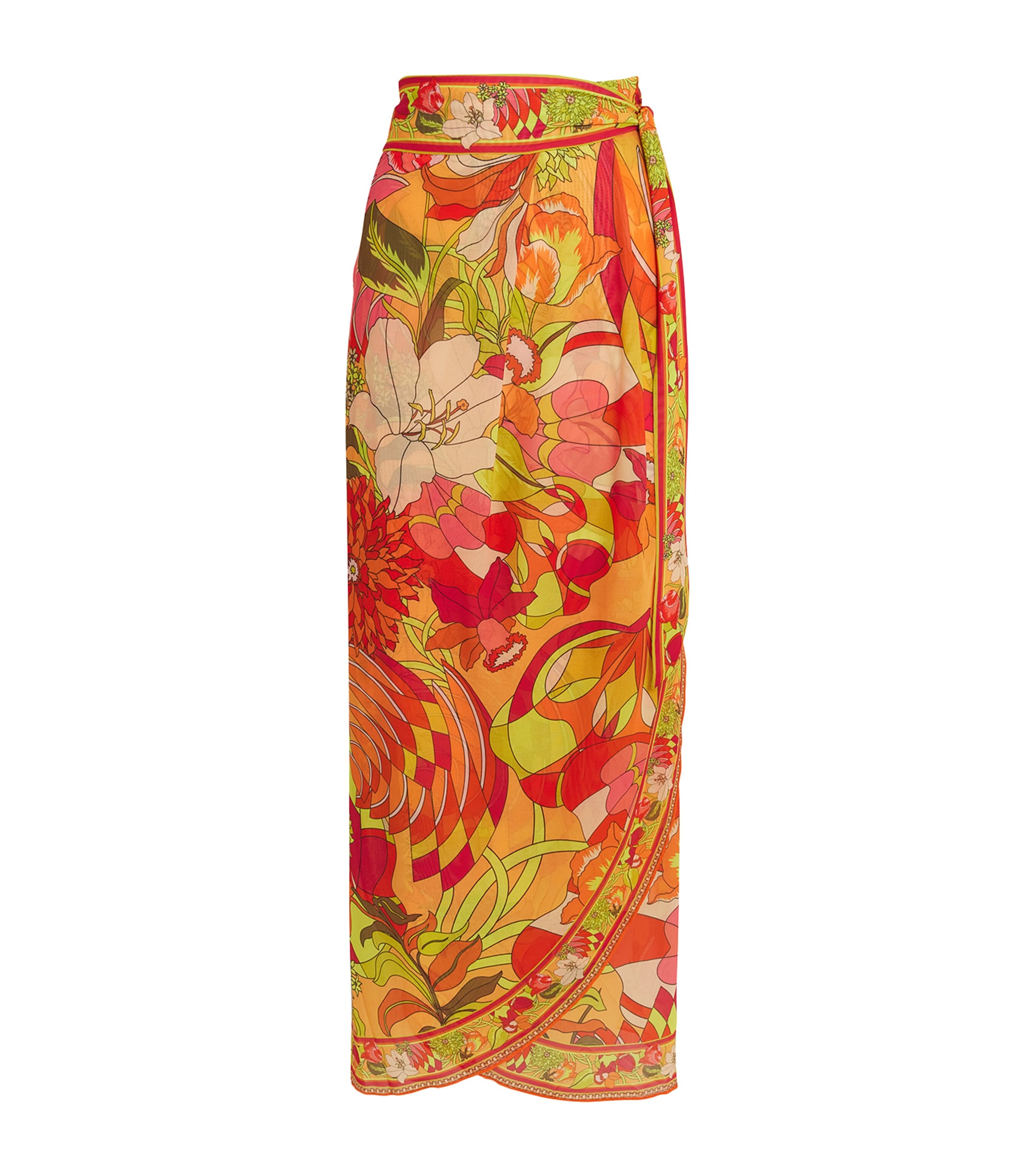 Camilla Floral Sarong In Orange