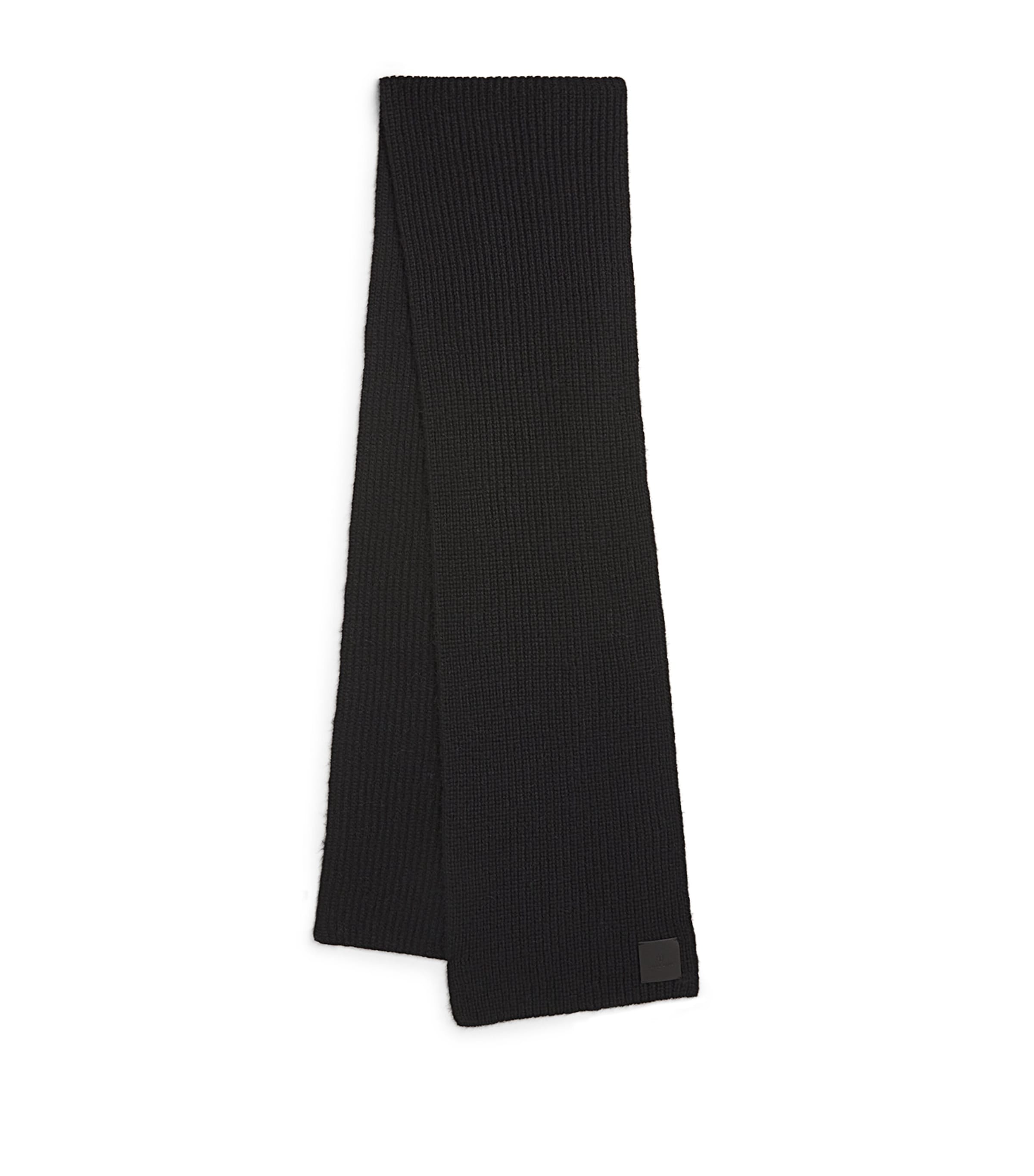 Shop Anine Bing Wool-blend Logo Hannah Scarf In Black