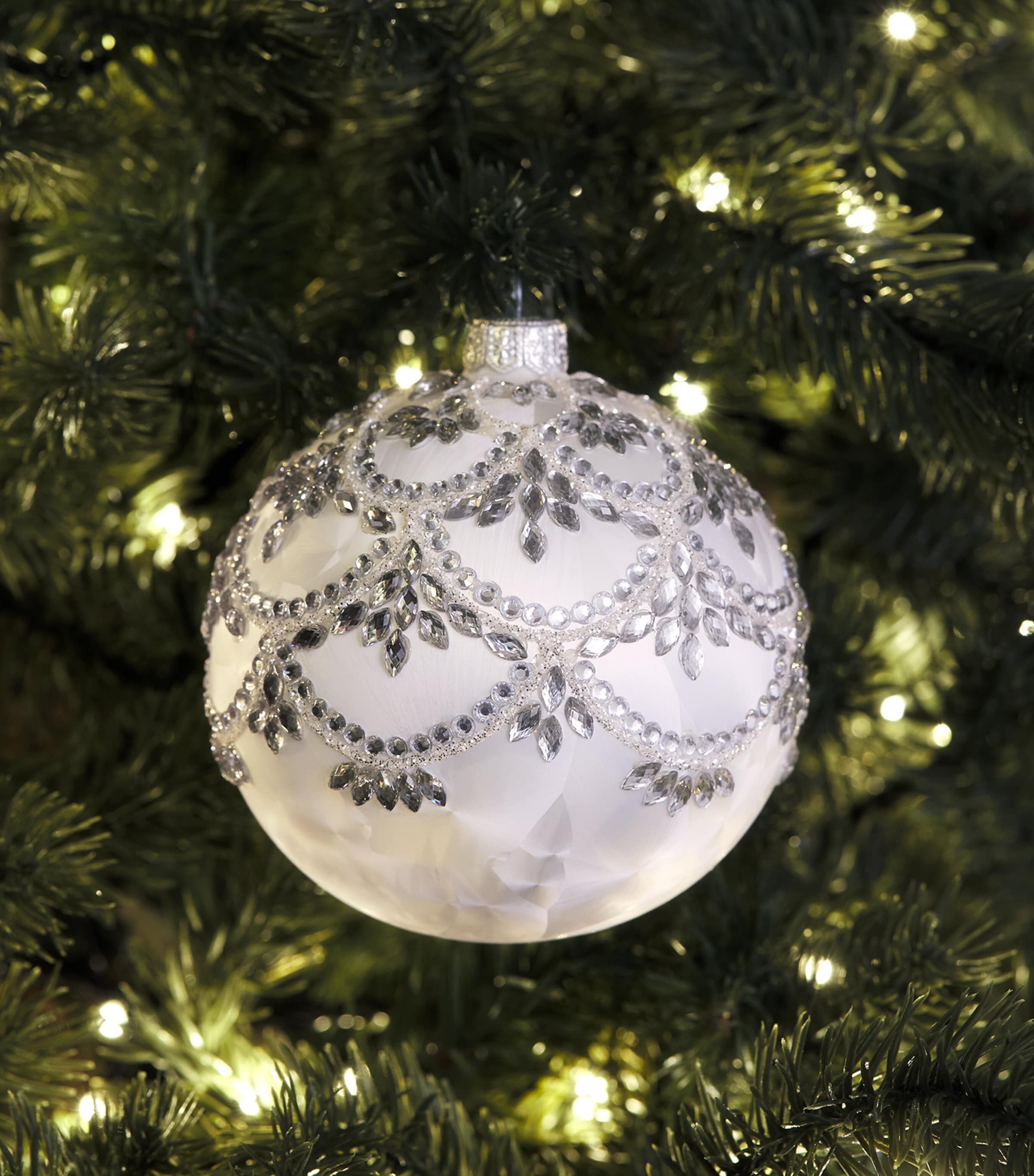 Harrods Crystal-Embellished Bauble Slvr Mtallic Effct Image 3