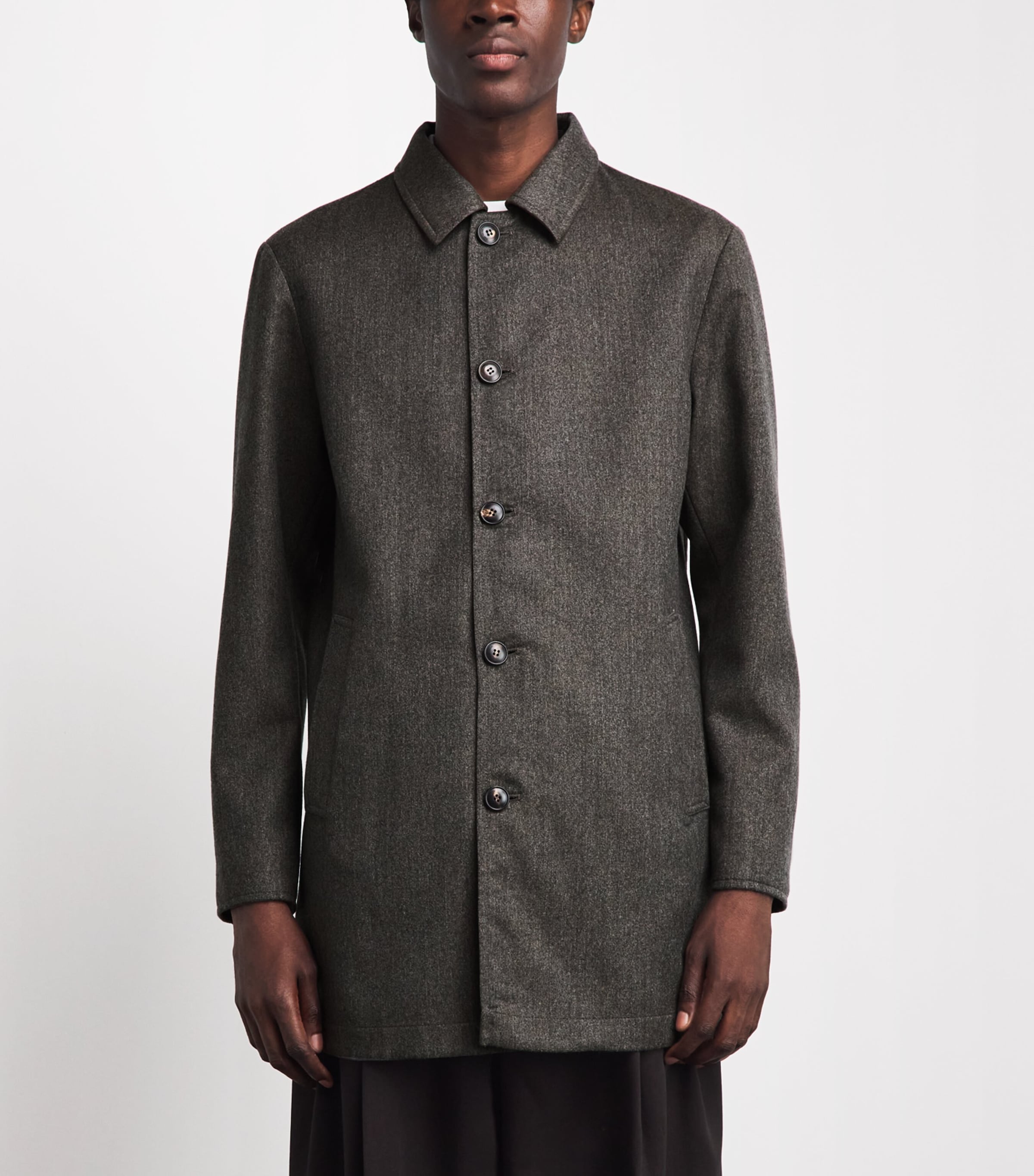 Pal Zileri Mens Wool Reversible Overcoat Light Brown Image 4