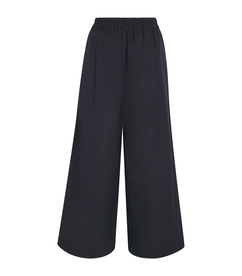 Fabiana Filippi Womens Cotton Wide-Leg Trousers Blu Notte Image 1