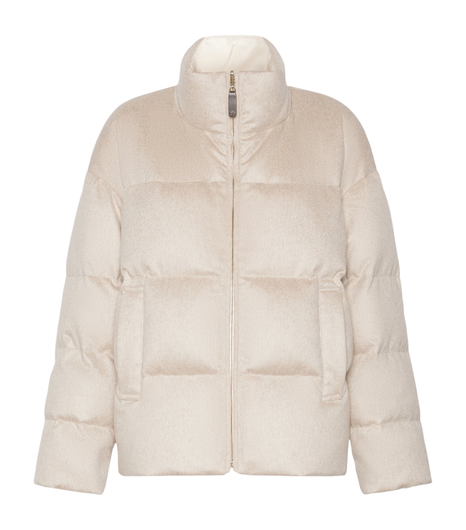 Max Mara Womens Cashmere Puffer Coat Albino Image 1