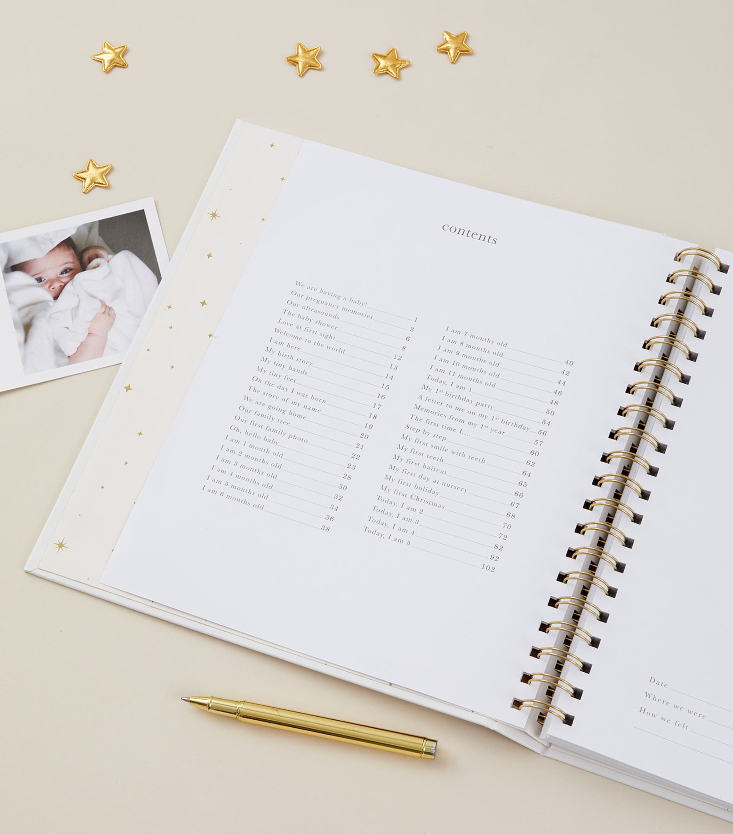 Safari Baby Memory Book BEIGE, GOLD Image 7