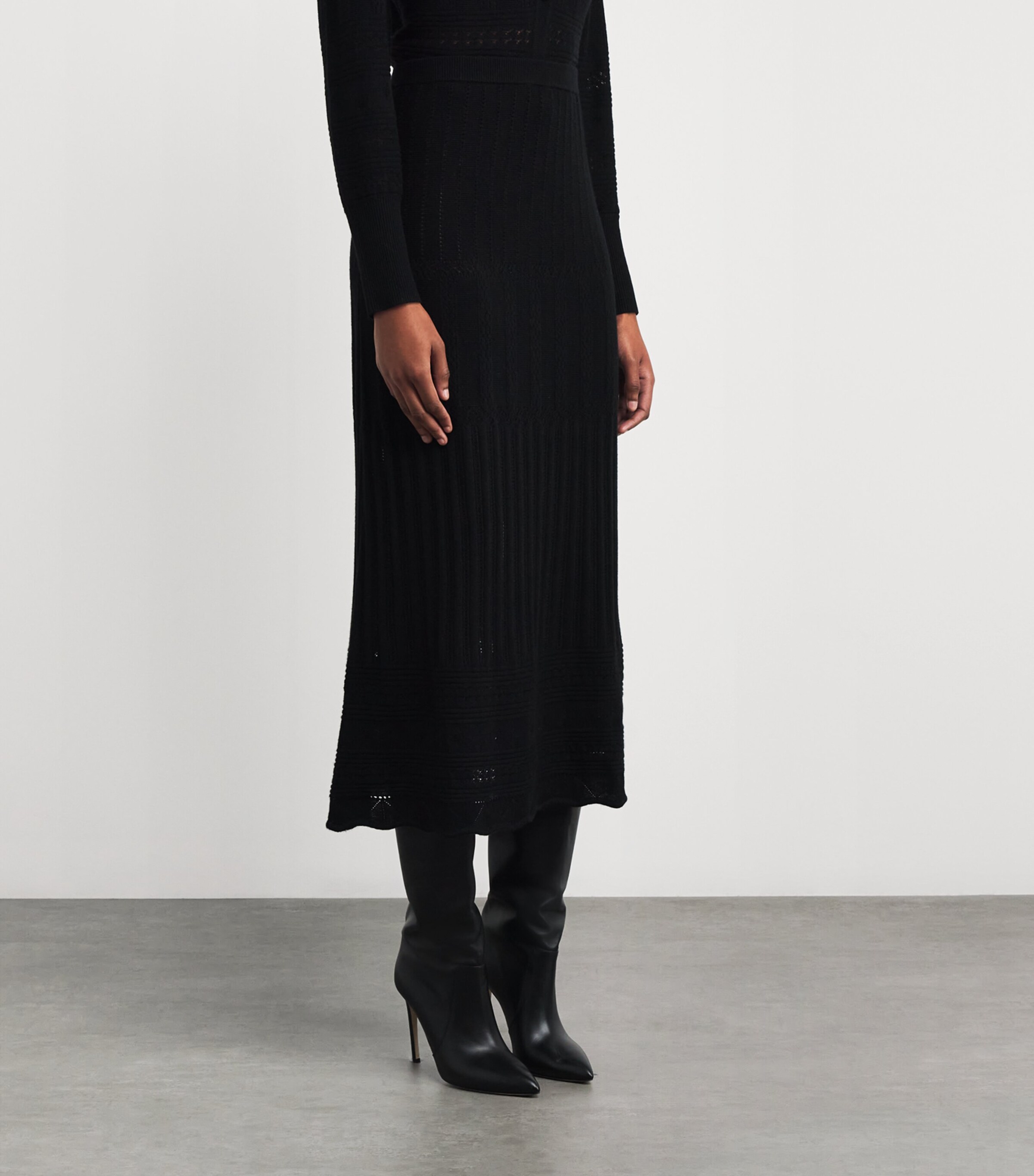 Wool-Cashmere Rythmée Maxi Skirt 1001 NOIR Image 3