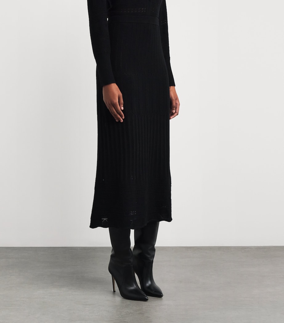 Wool-Cashmere Rythmée Maxi Skirt 1001 NOIR Image 3