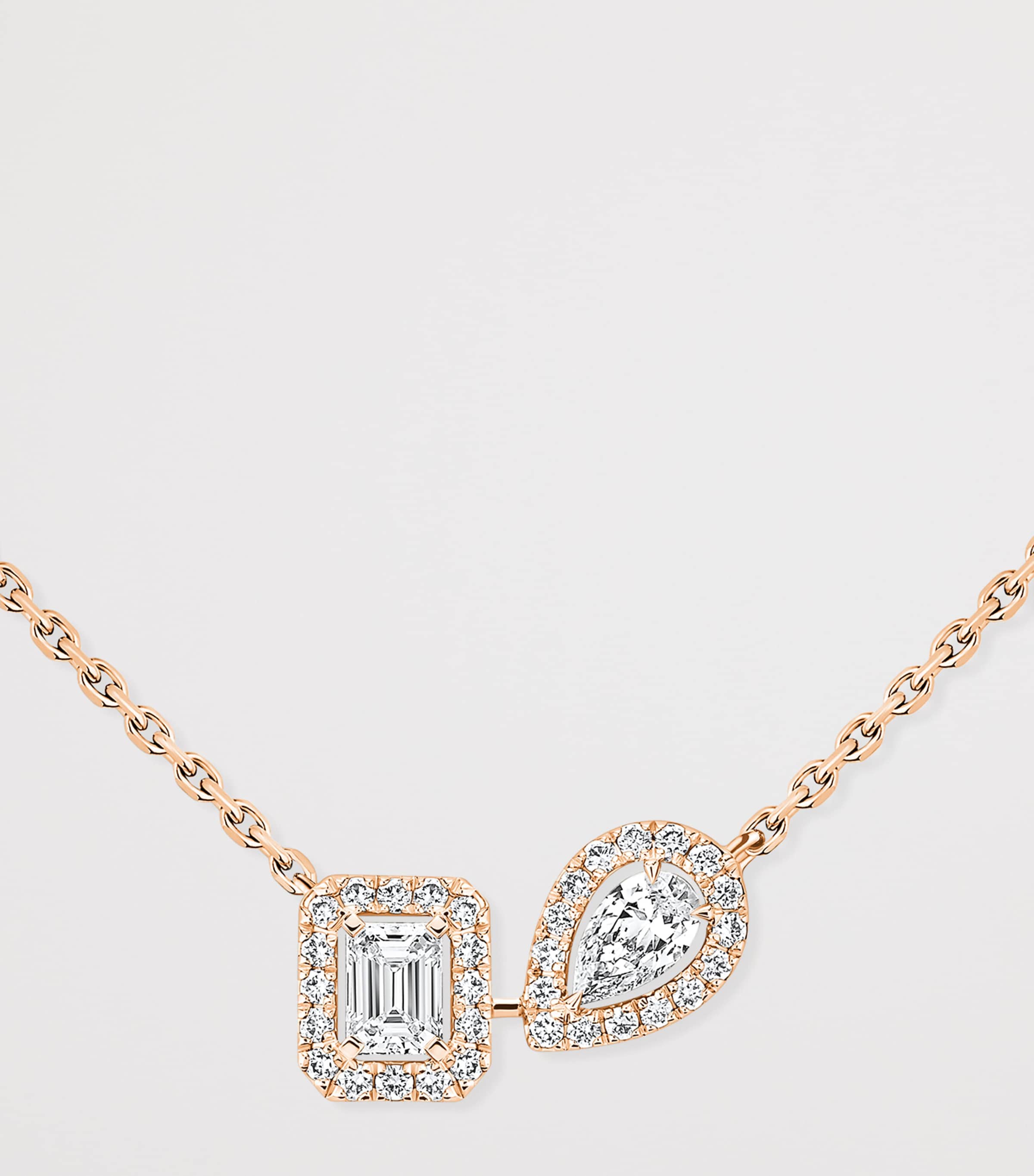 Messika My Twin Pink Gold and Diamond Necklace (0.30ct) Pink Gold Image 3